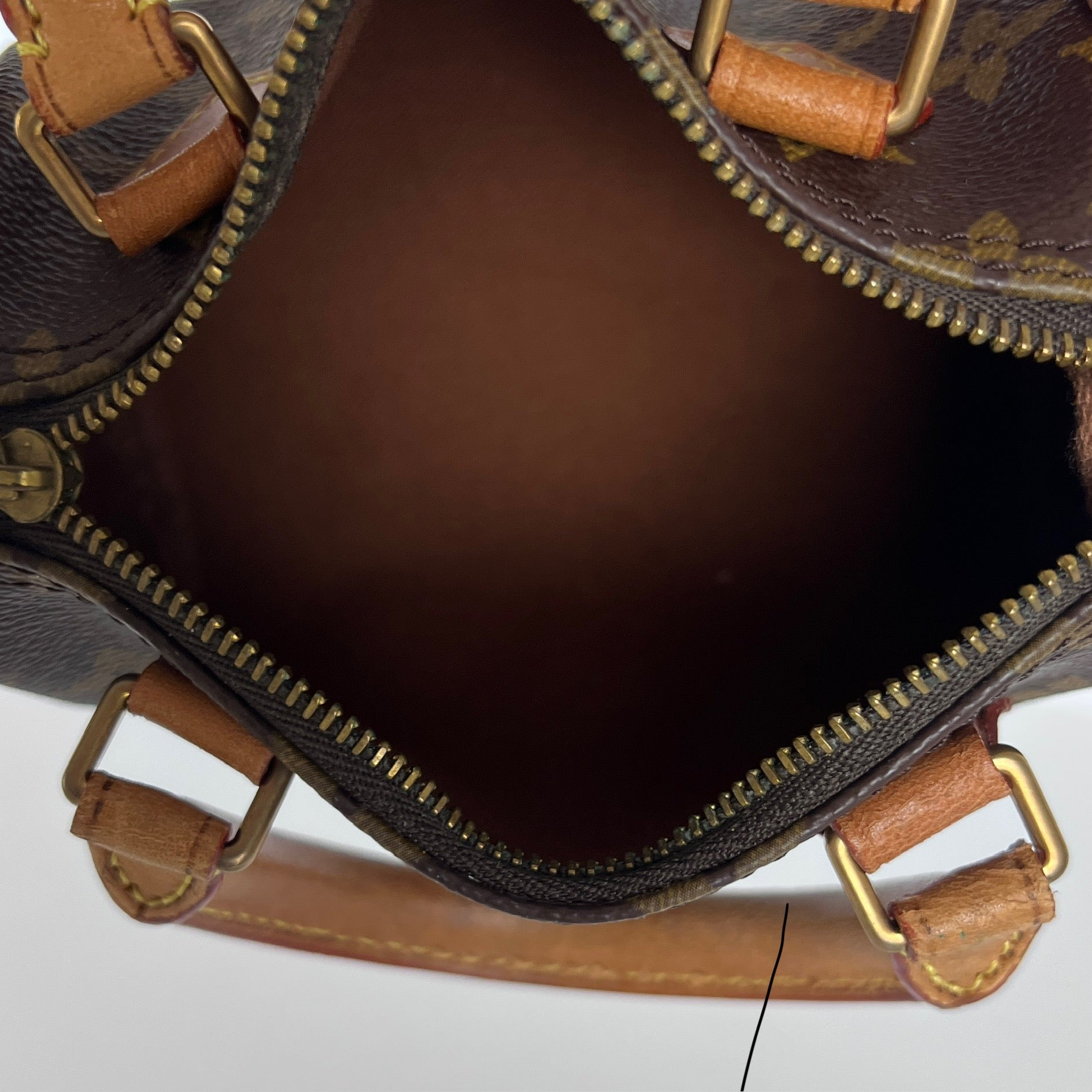 Sac à main LOUIS VUITTON Nano Speedy toile et cuir marron