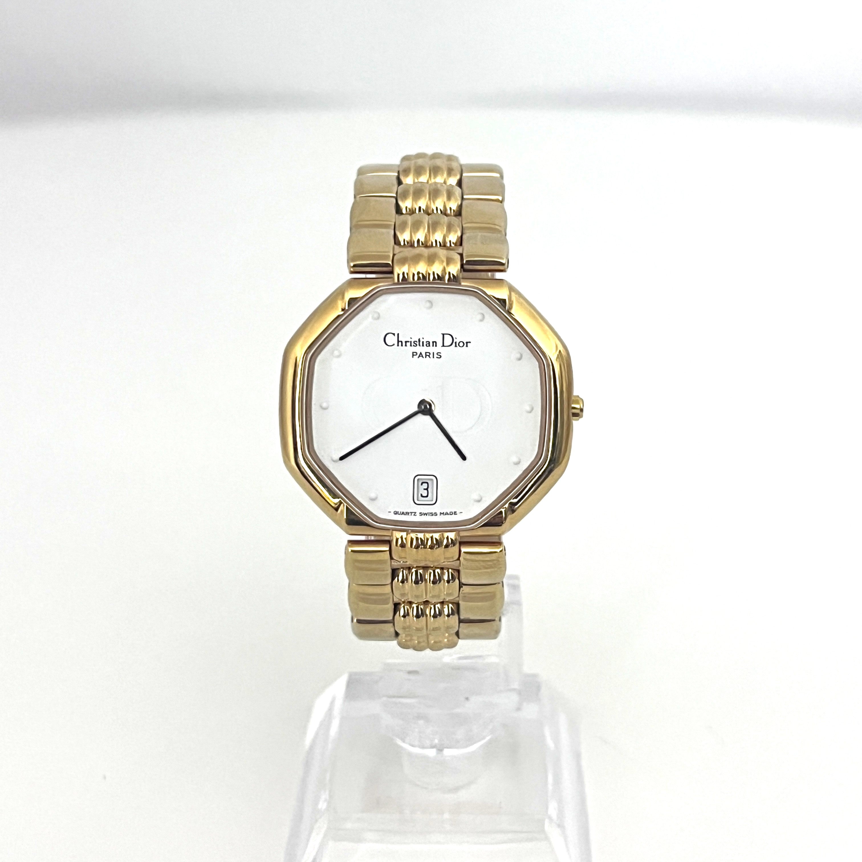 Montre DIOR Octagon plaqué or dorée