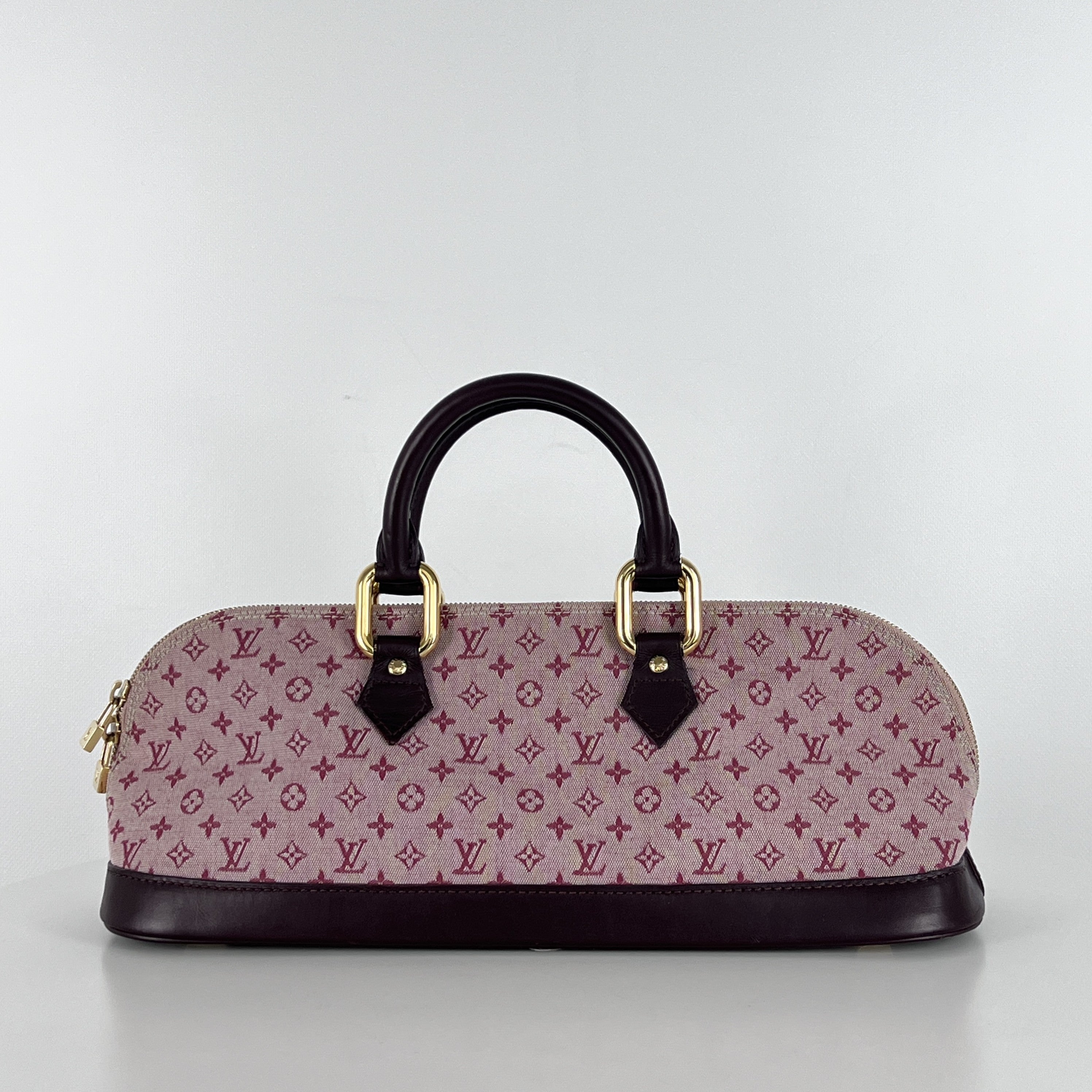 Sac à main LOUIS VUITTON Alma Long toile et cuir rose
