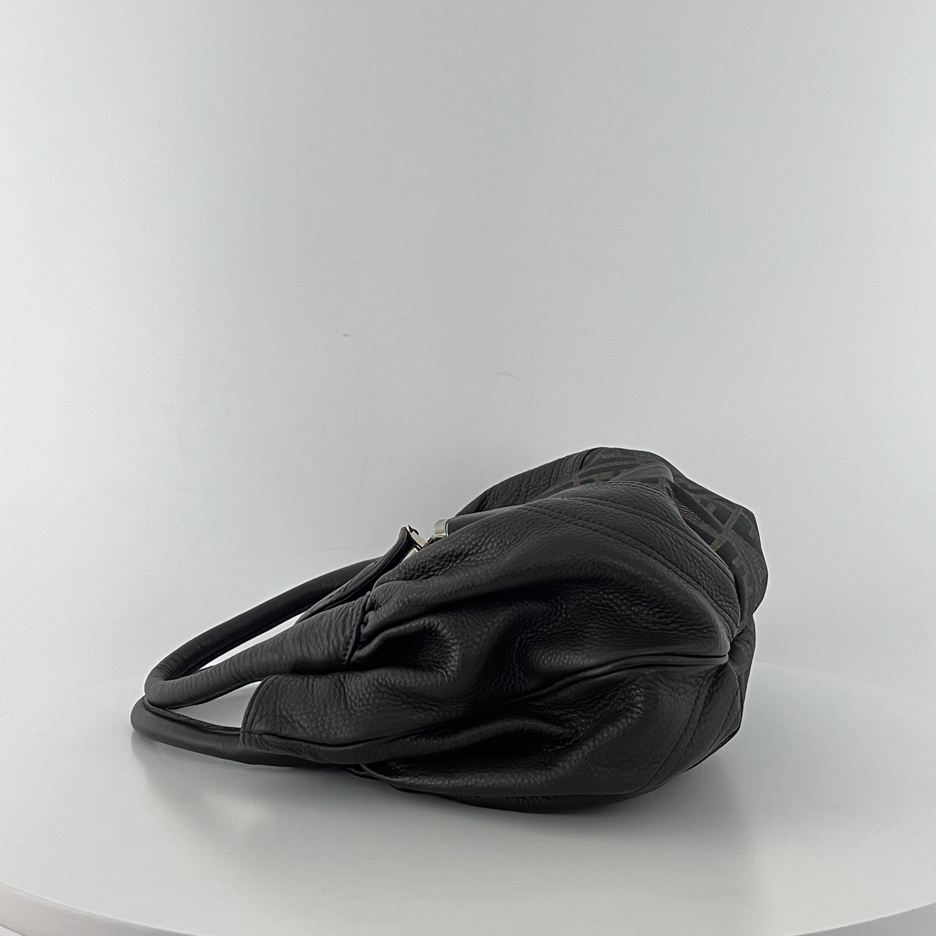 Sac à main FENDI Spy toile et cuir marron