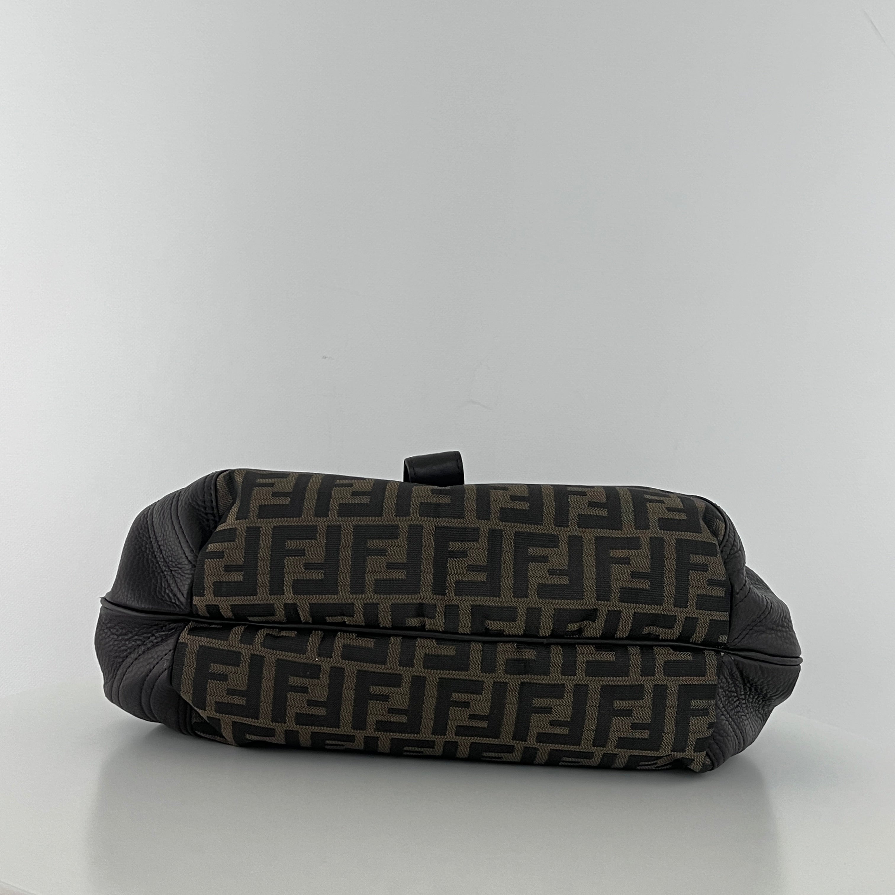 Sac à main FENDI Spy toile et cuir marron