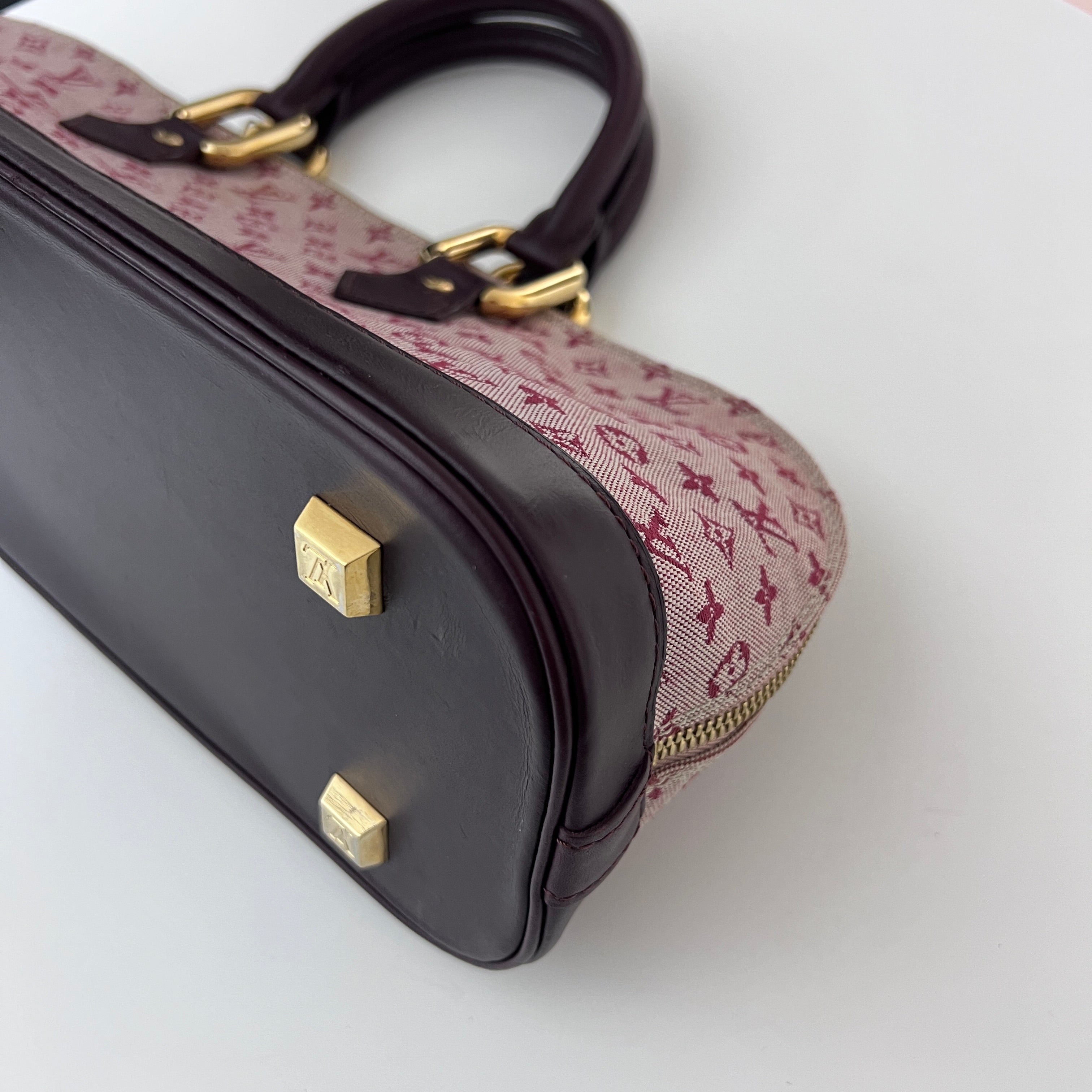 Sac à main LOUIS VUITTON Alma Long toile et cuir rose
