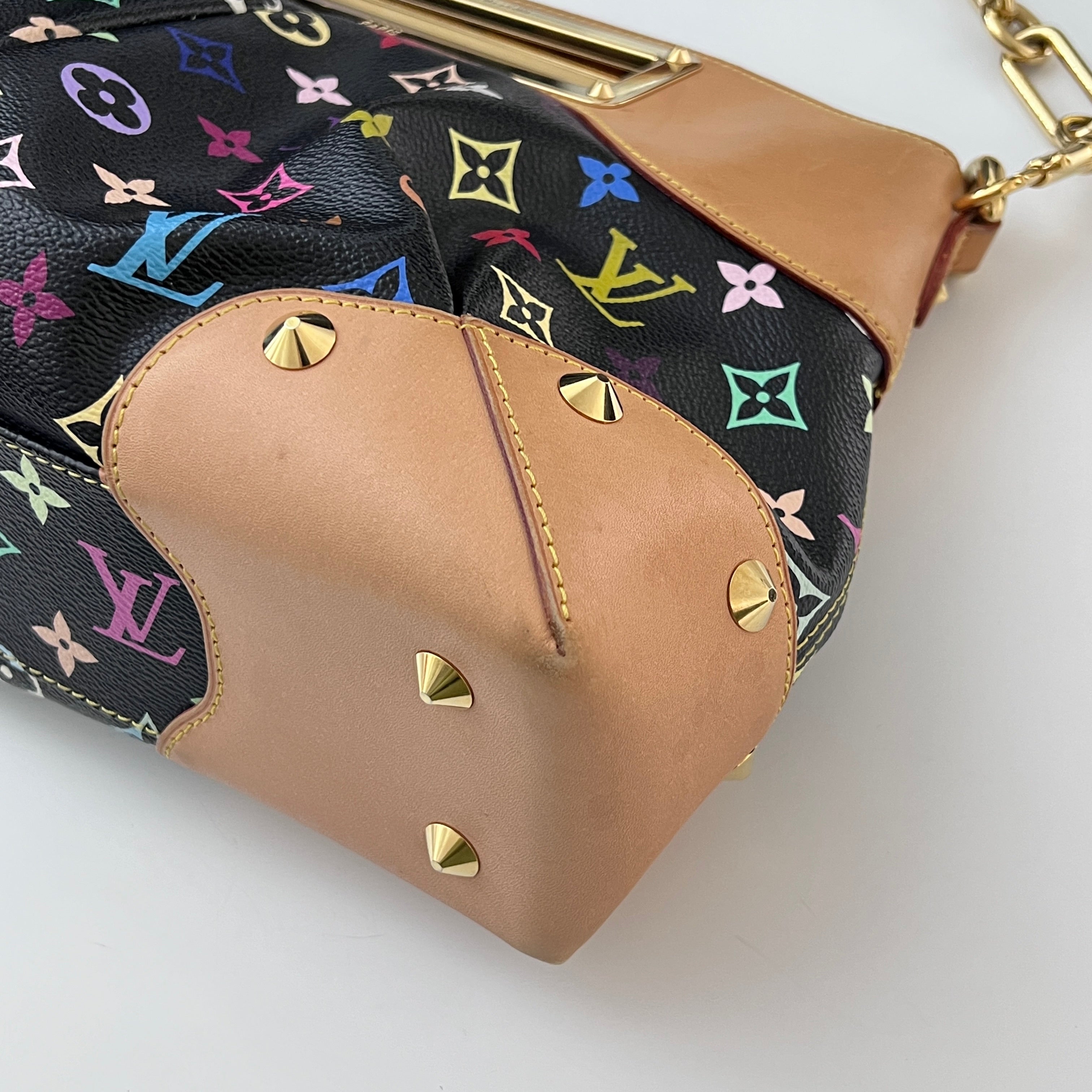 Sac à main LOUIS VUITTON Judy Murakami toile et cuir marron