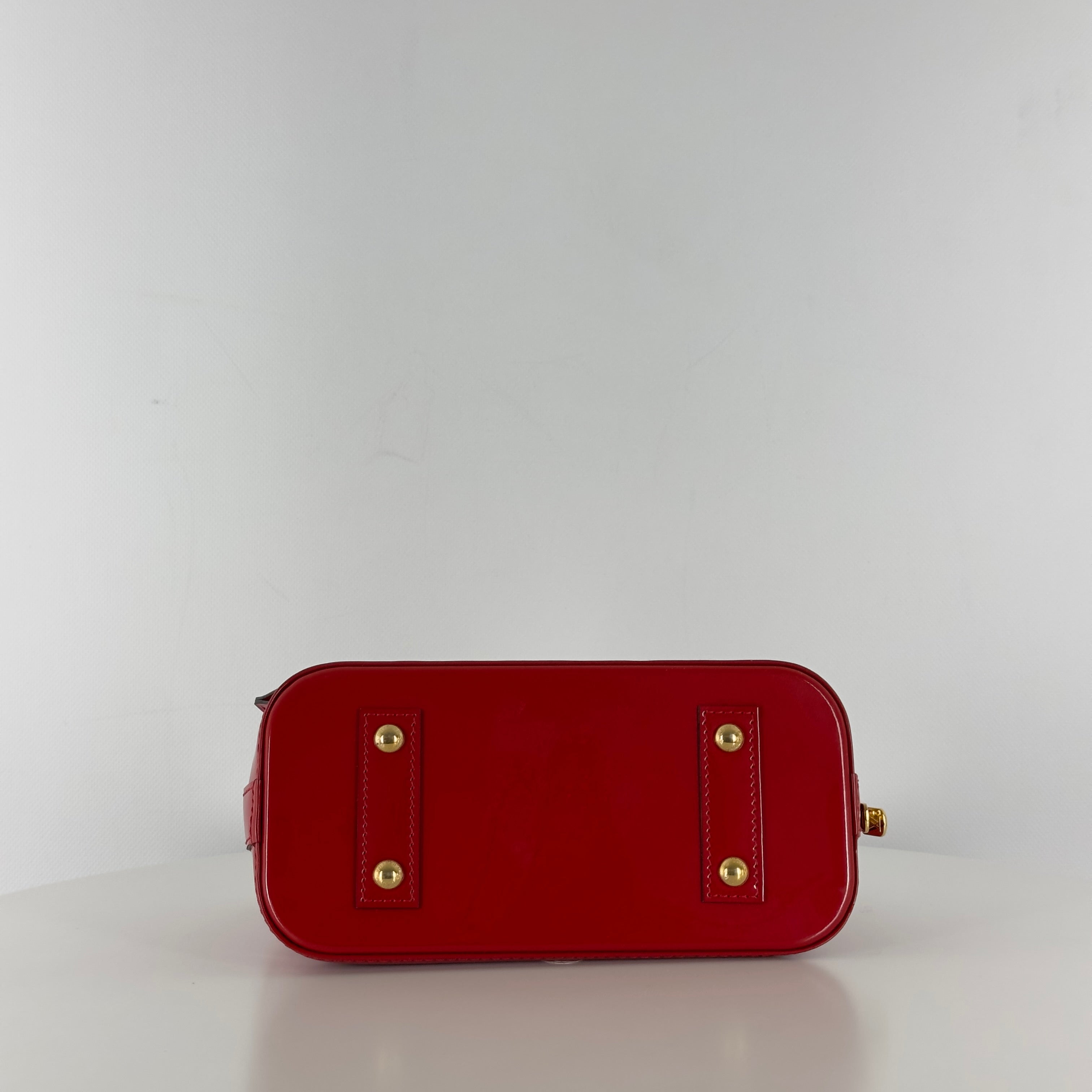 LOUIS VUITTON Alma BB Shoulder Bag Red Patent Leather