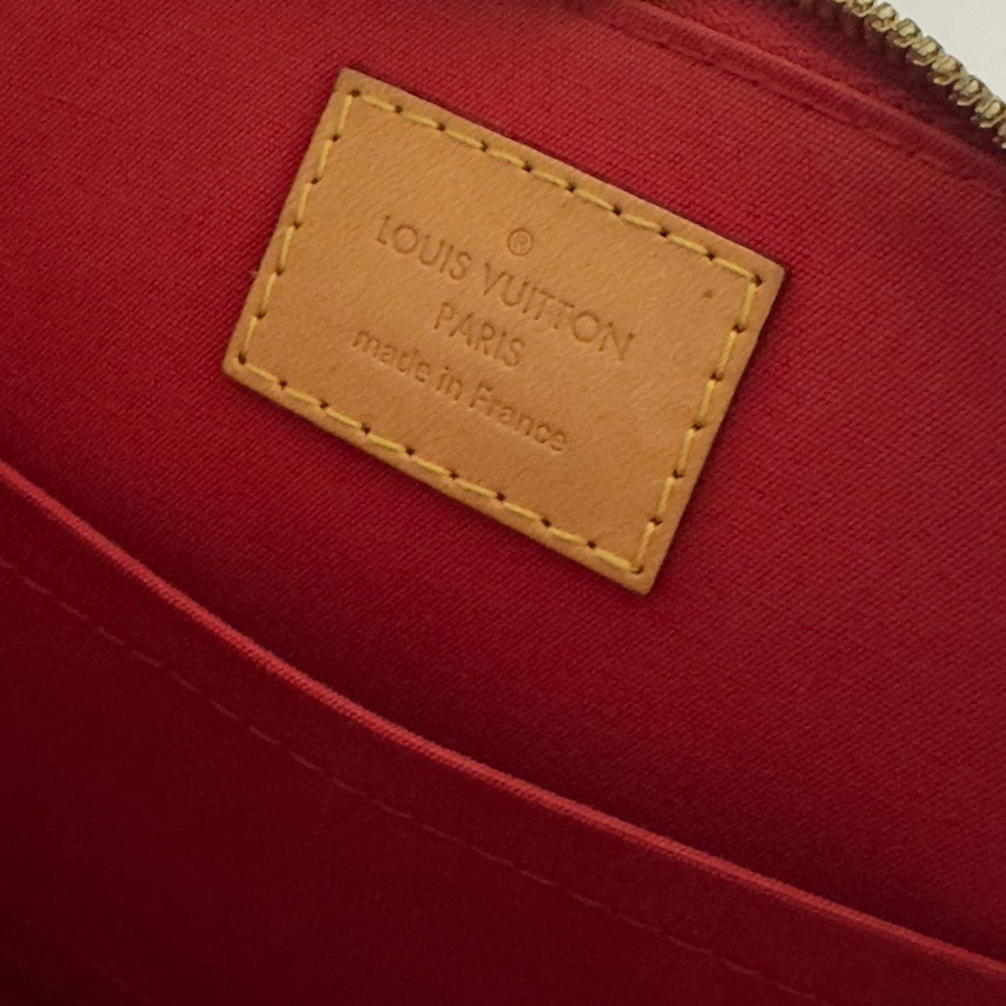LOUIS VUITTON Alma BB Shoulder Bag Red Patent Leather
