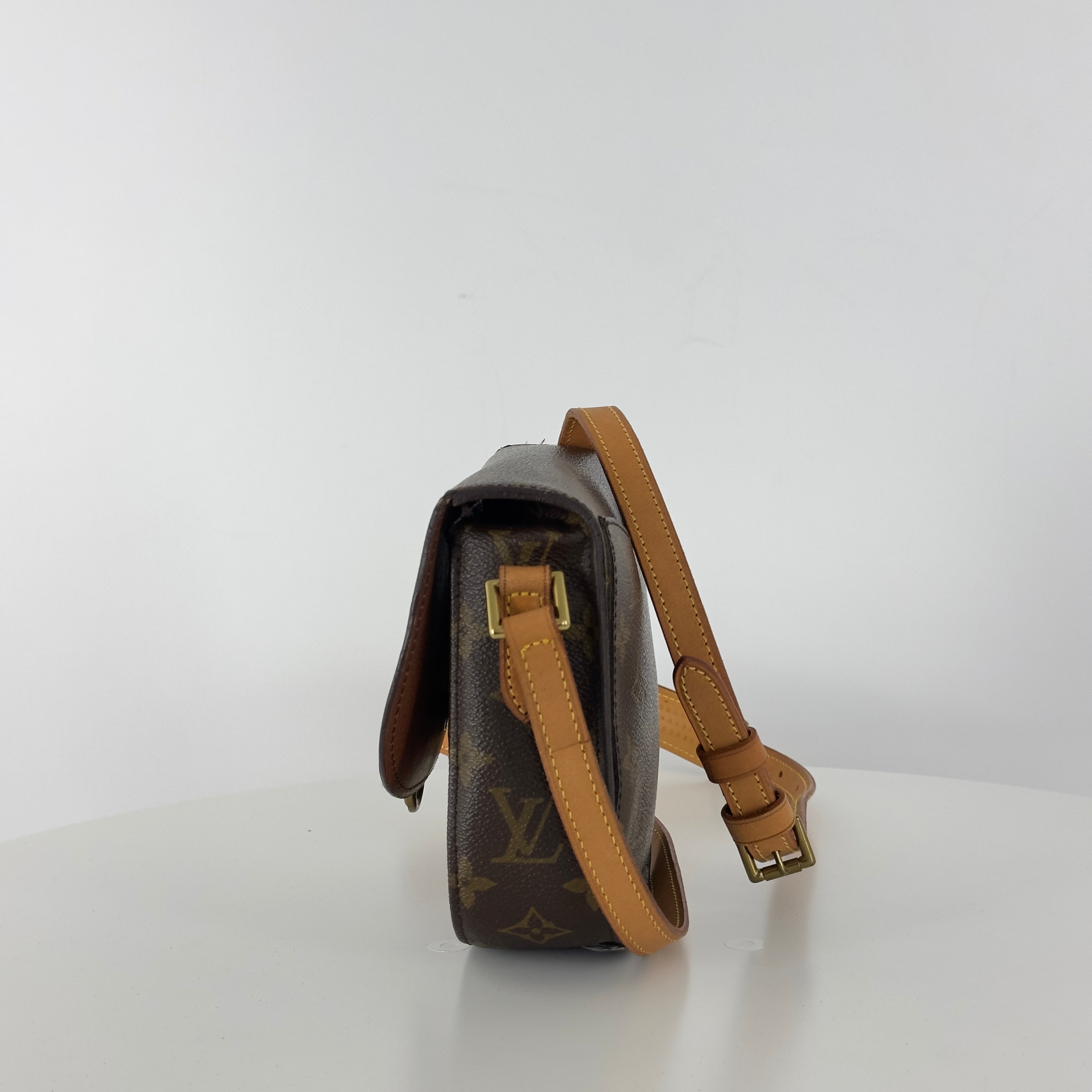 LOUIS VUITTON Mini Saint Cloud handbag in brown canvas and leather