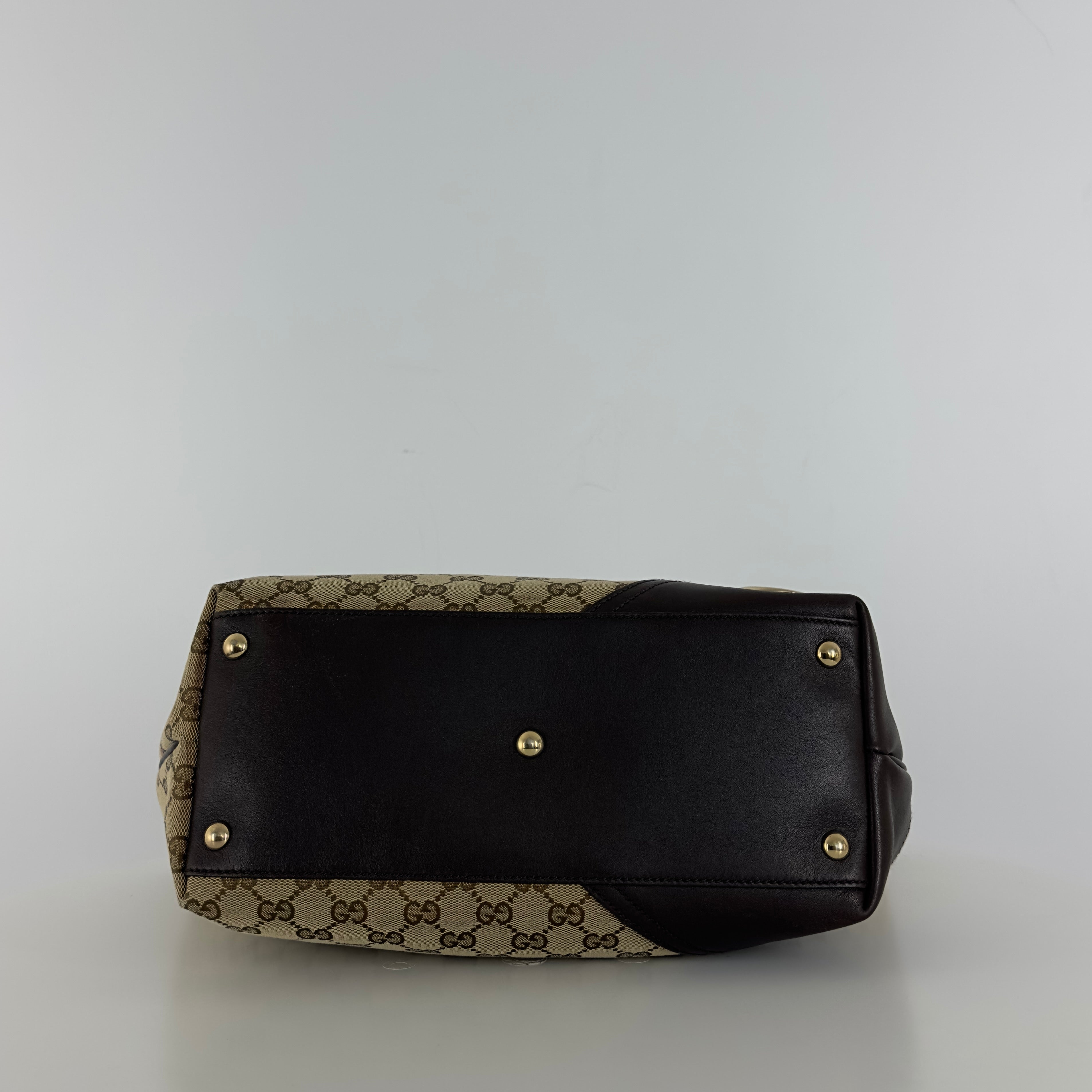 GUCCI Tote bag in brown canvas and leather