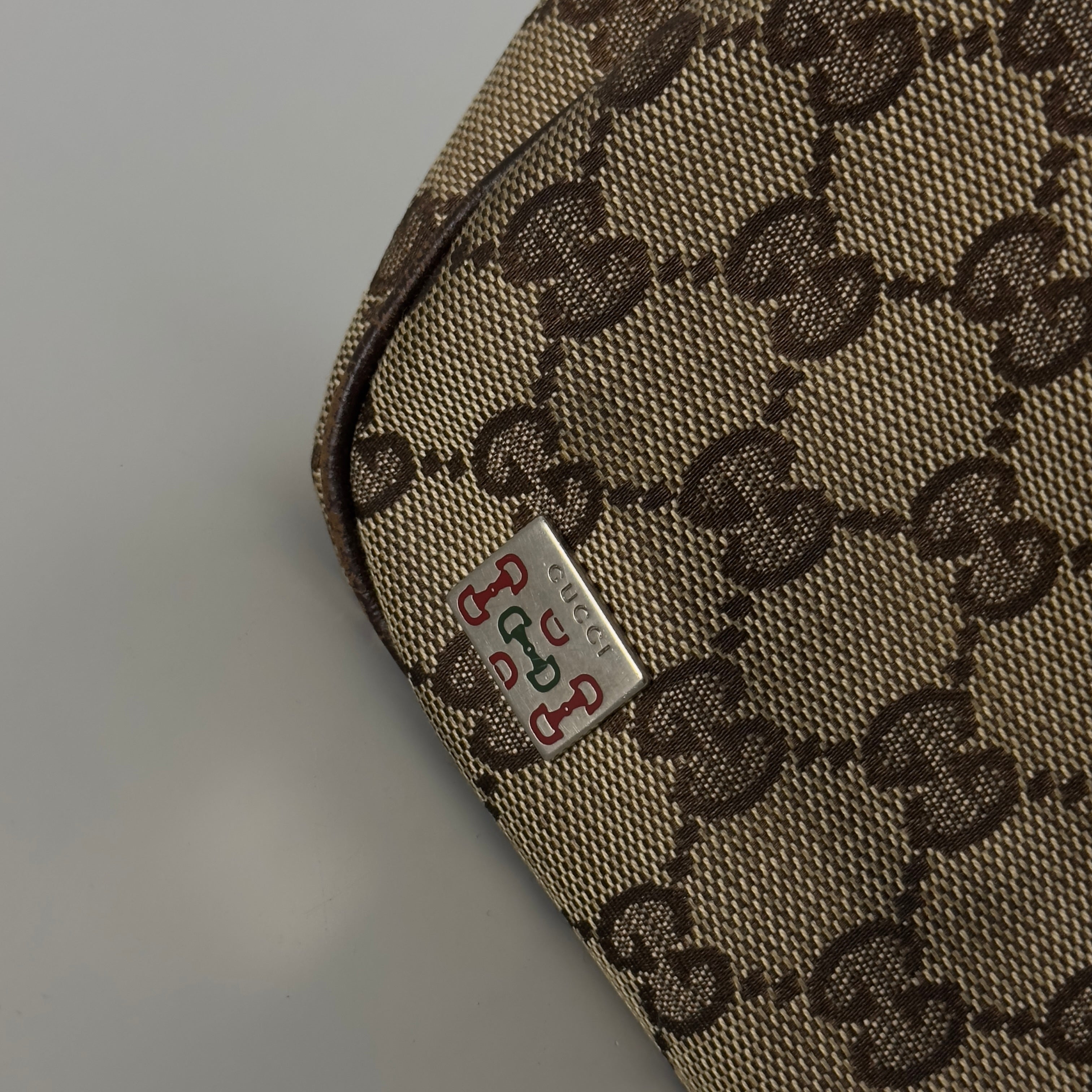 Sac à main GUCCI Hobo toile et cuir marron