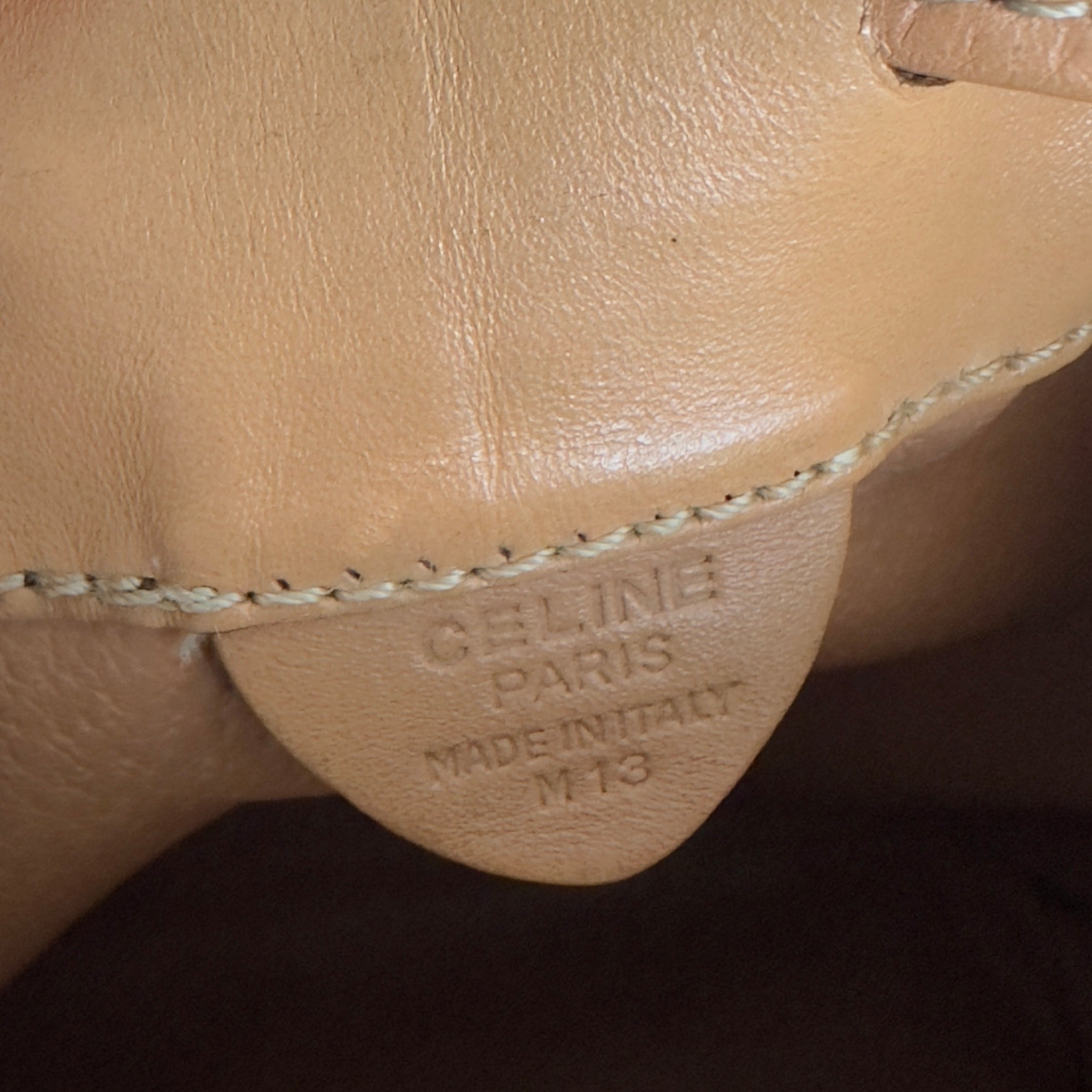 Sac à main CELINE Seau toile et cuir marron