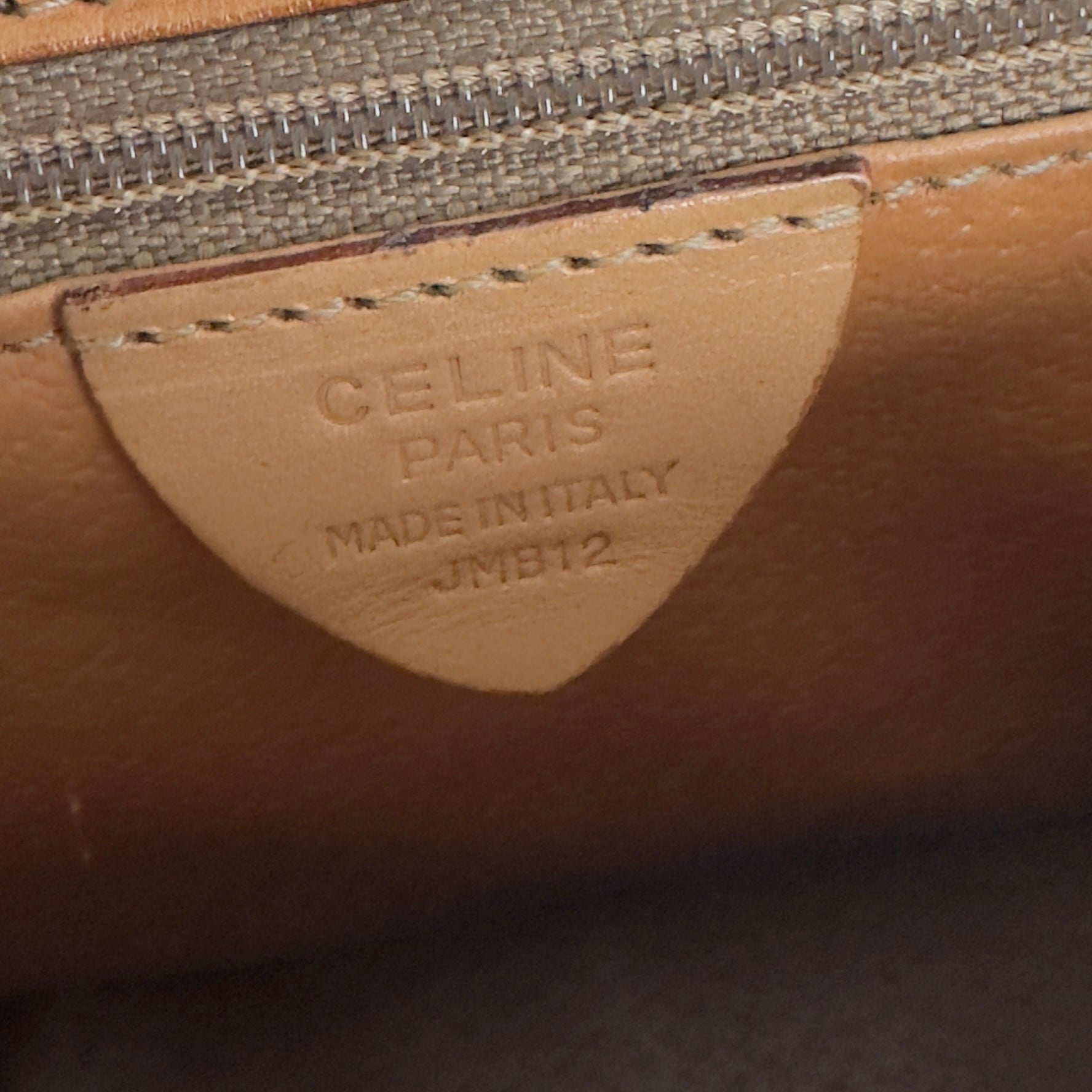 Sac à main CELINE Camera toile et cuir marron