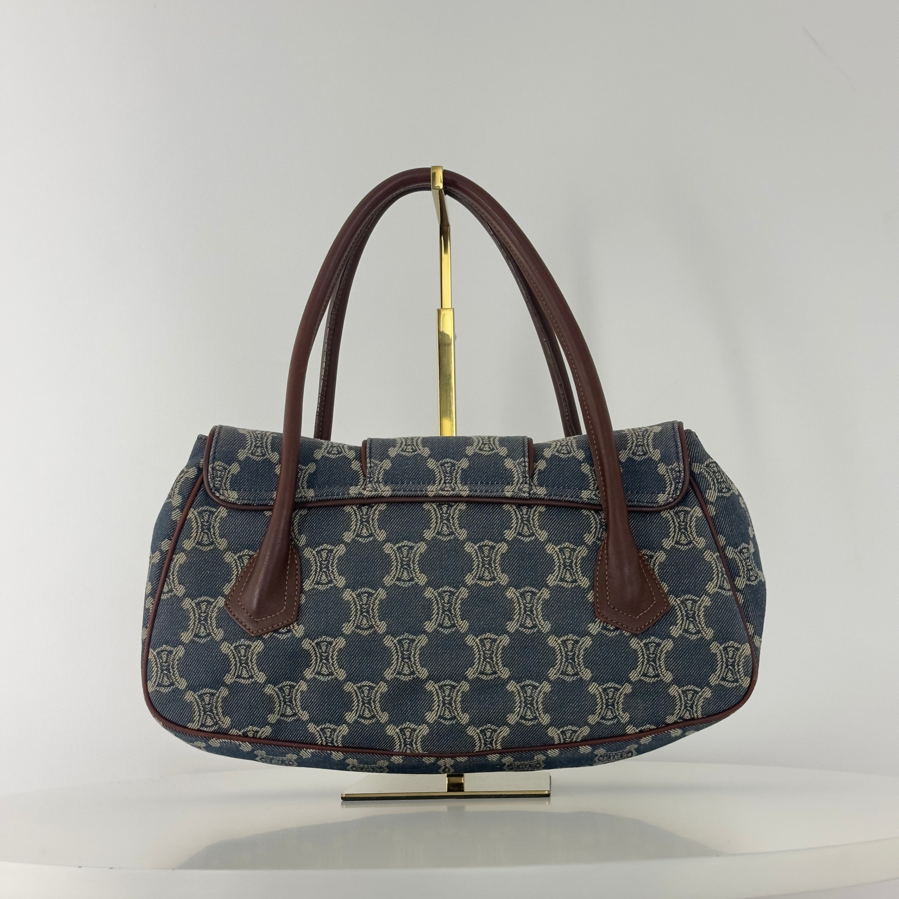 Sac à main CELINE Macadam MM denim bleu