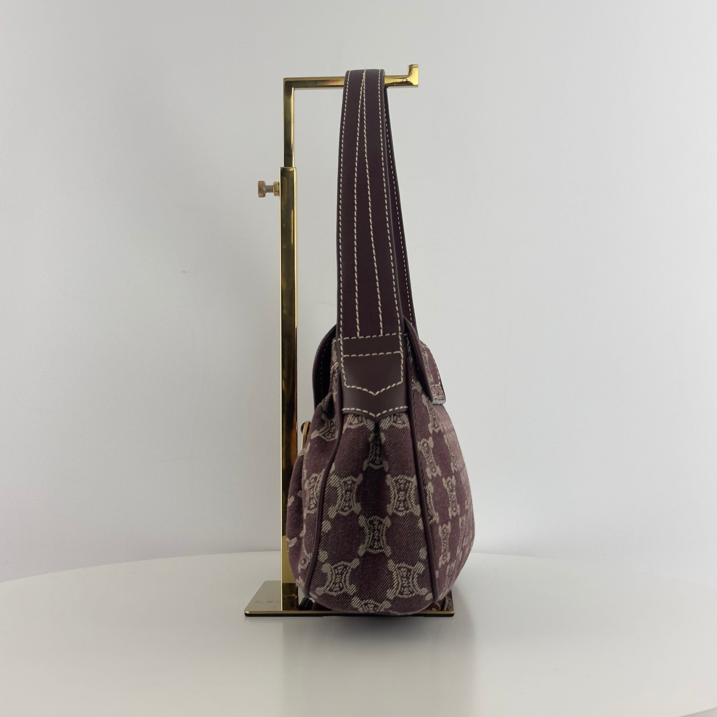 Sac à main CELINE Macadam PM denim marron