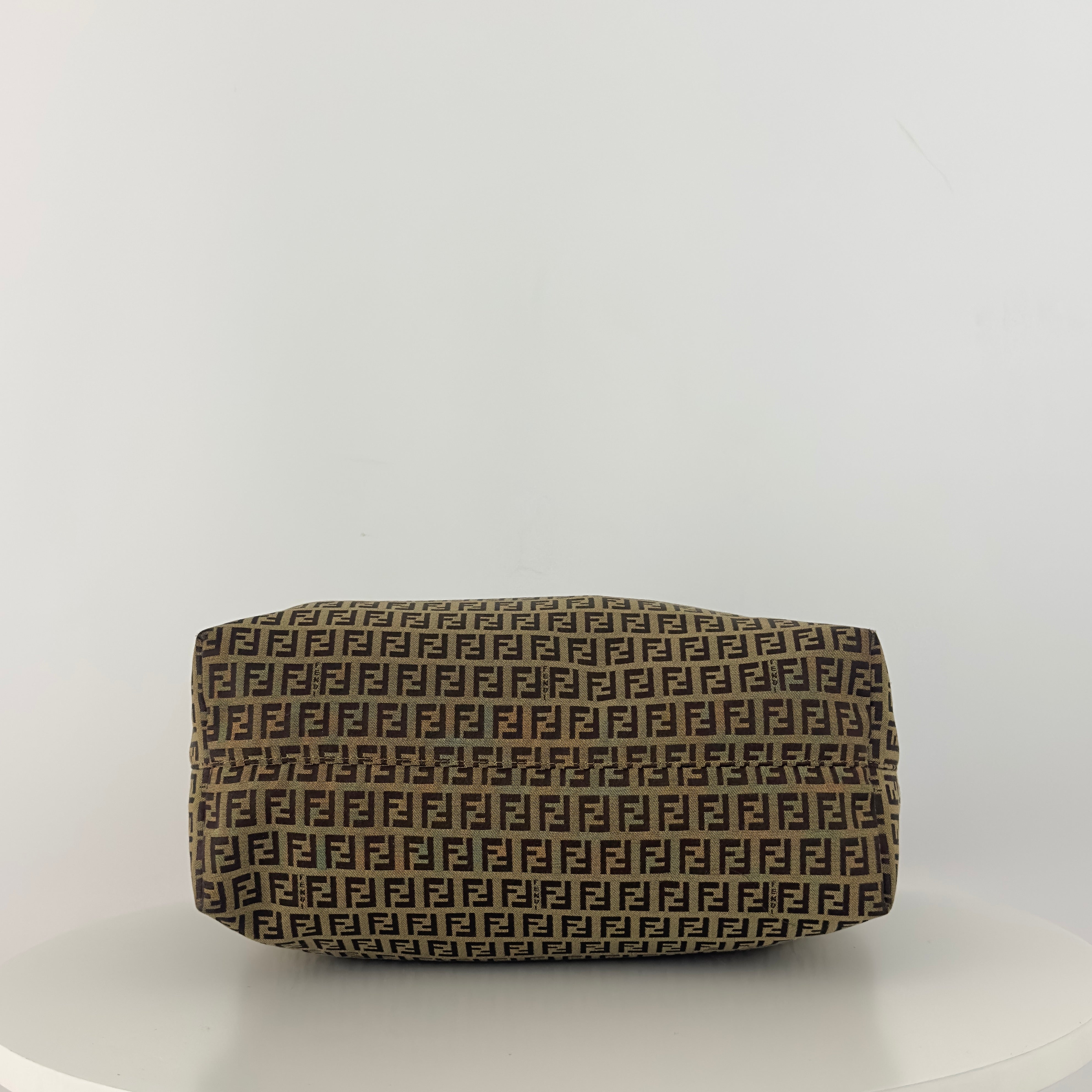 Sac à main FENDI Tote toile et cuir marron