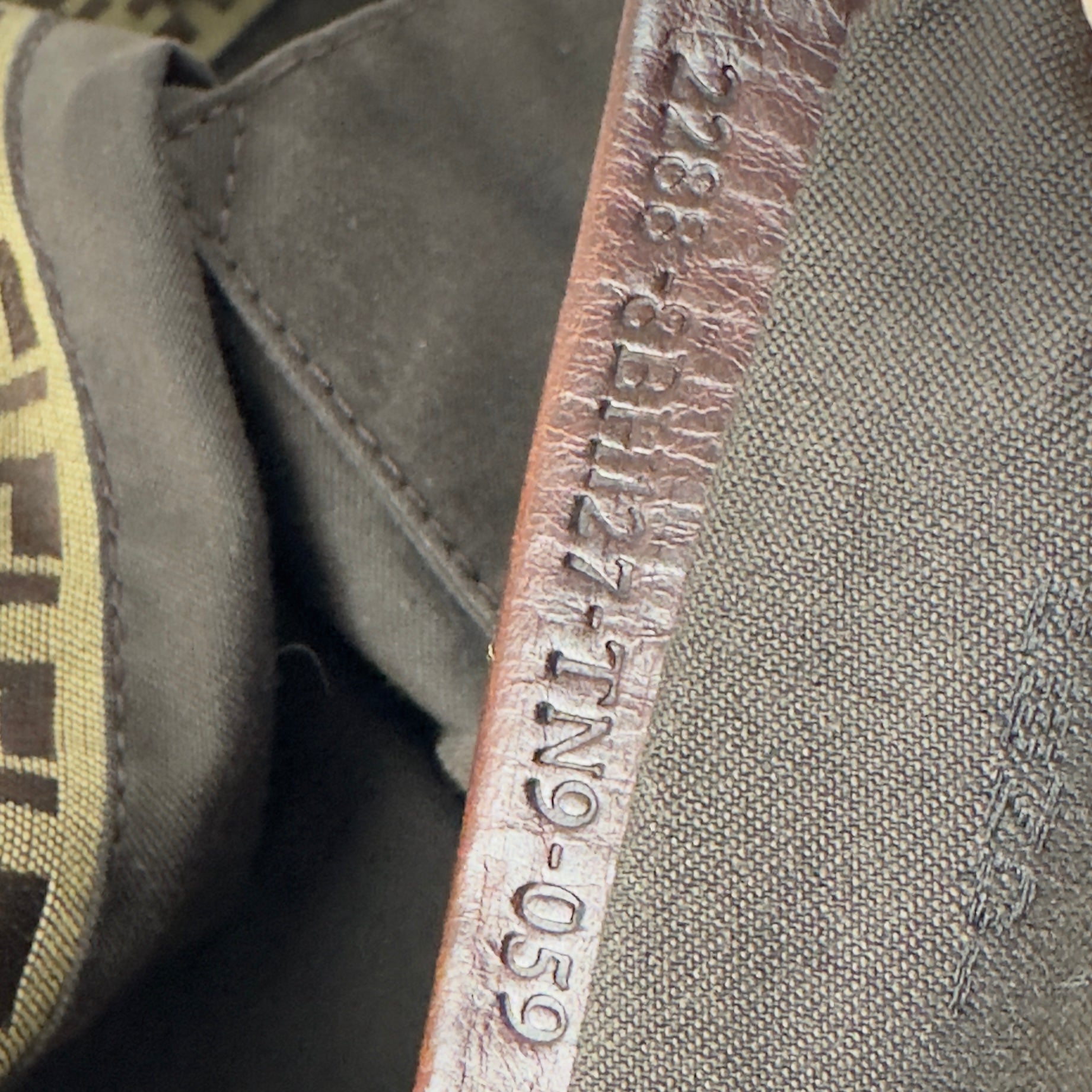 FENDI Tote handbag in brown canvas and leather