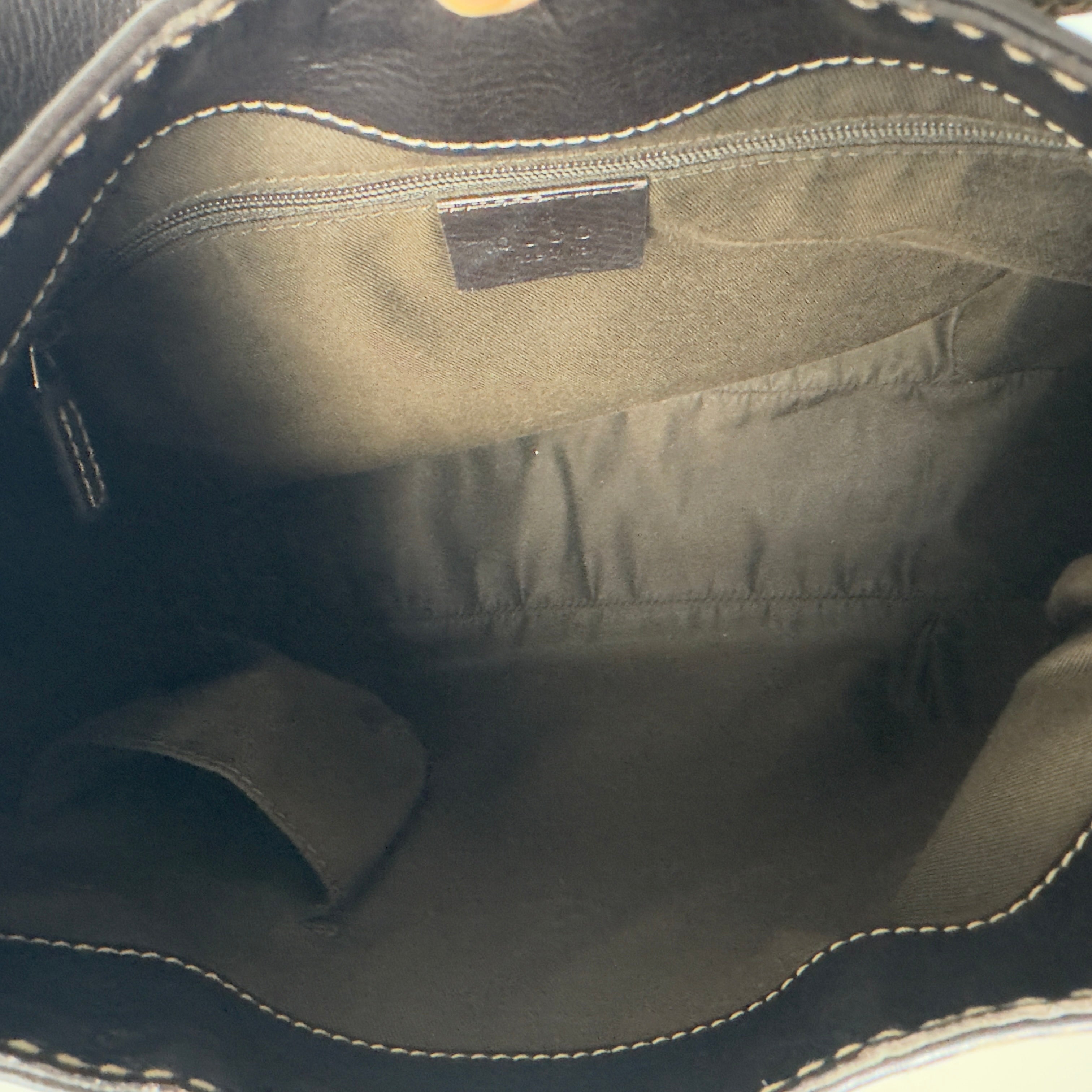 GUCCI Hobo Sherry handbag in brown canvas and leather