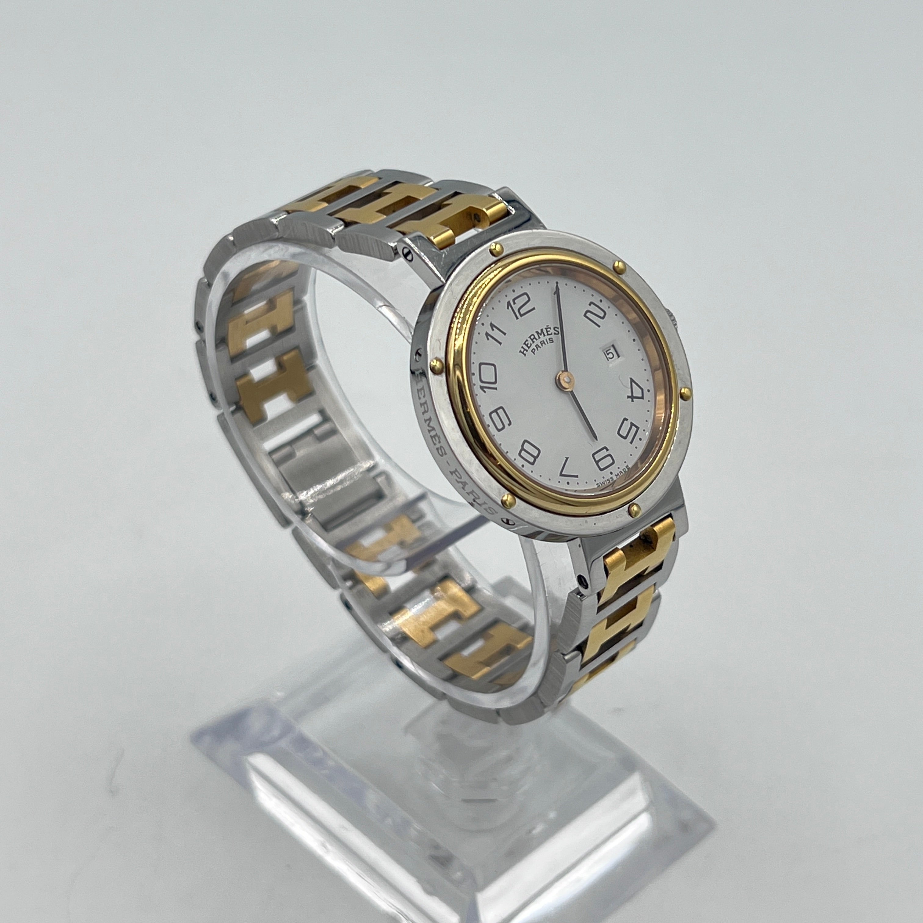 Montre HERMÈS Clipper acier bicolore