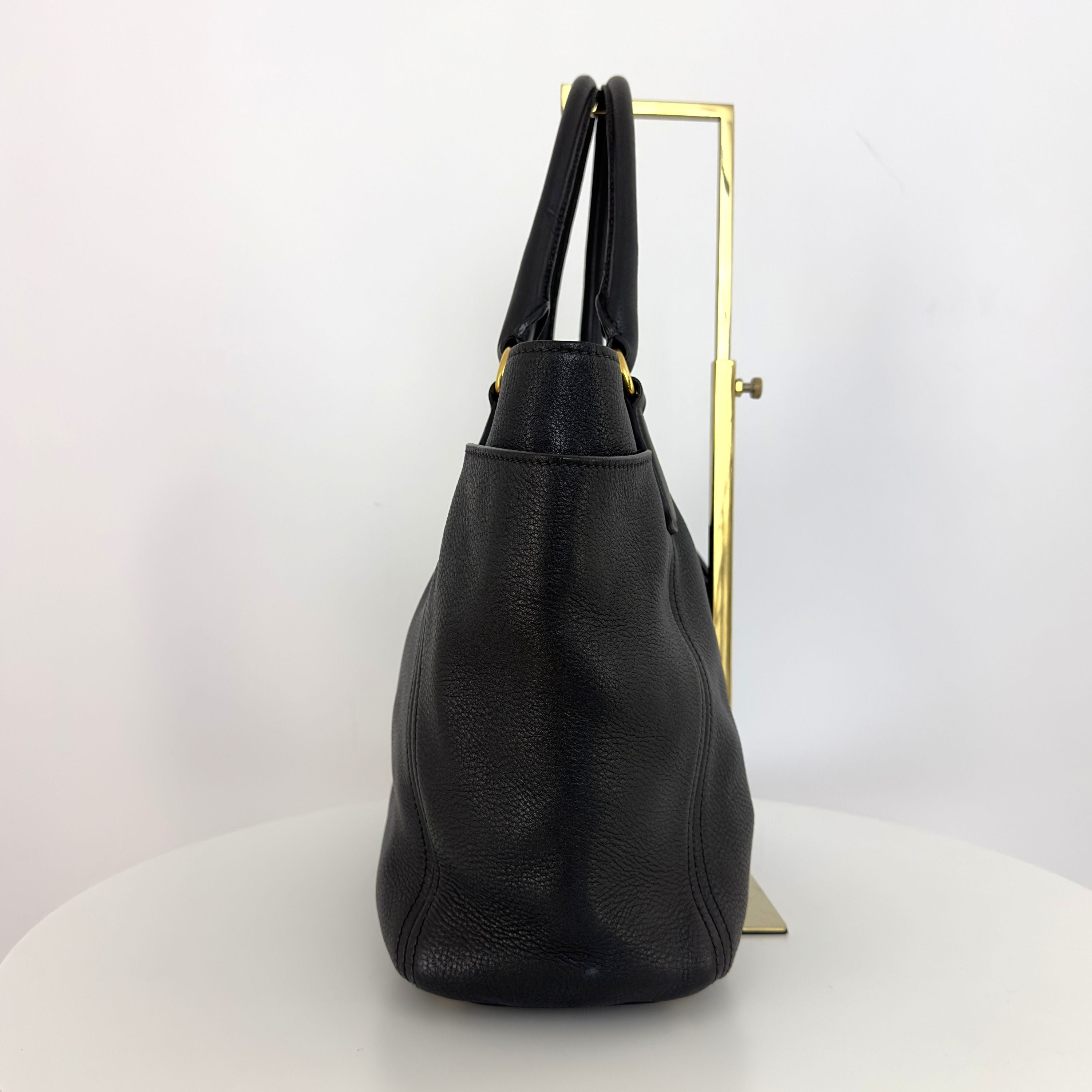 PRADA Daino black leather handbag