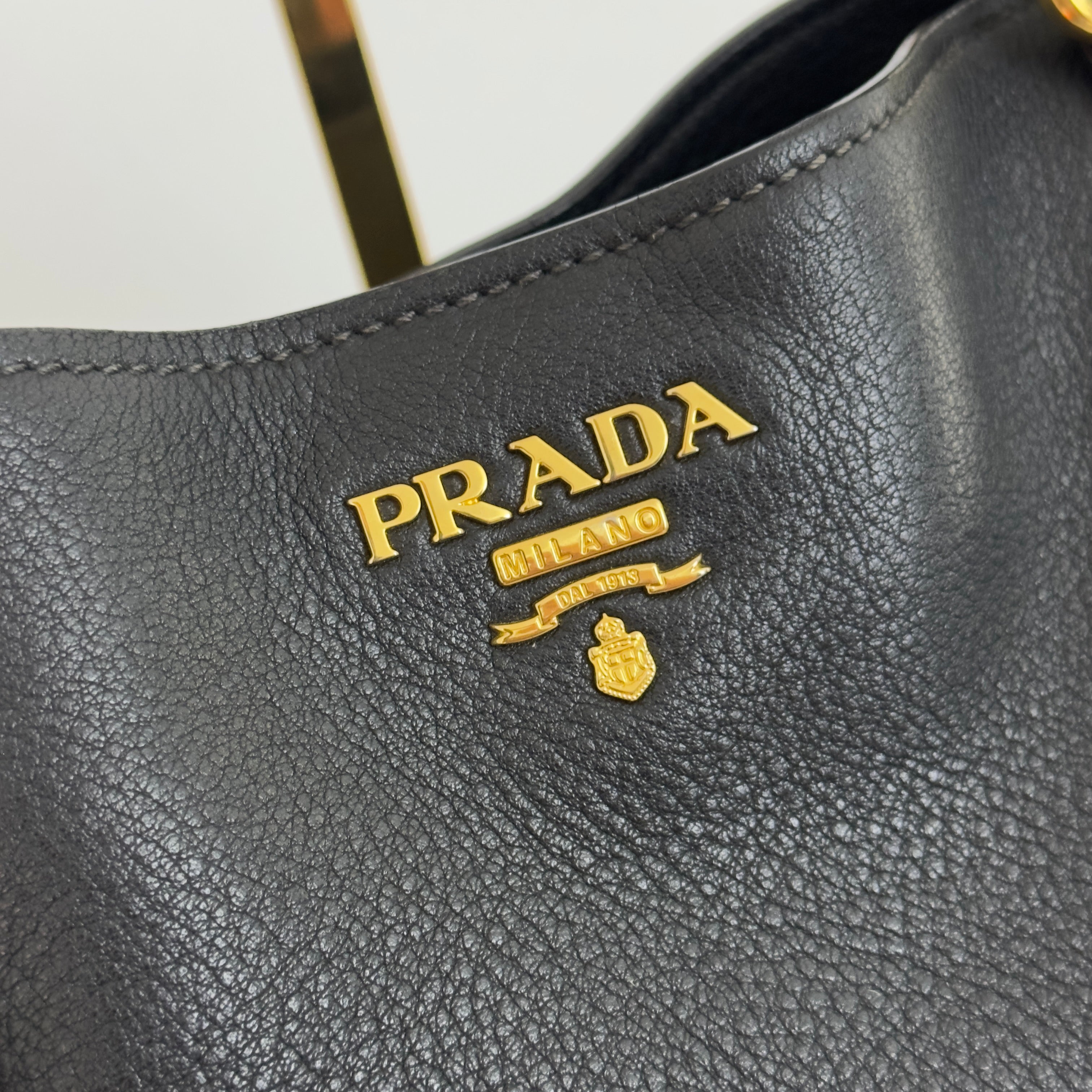 PRADA Daino black leather handbag
