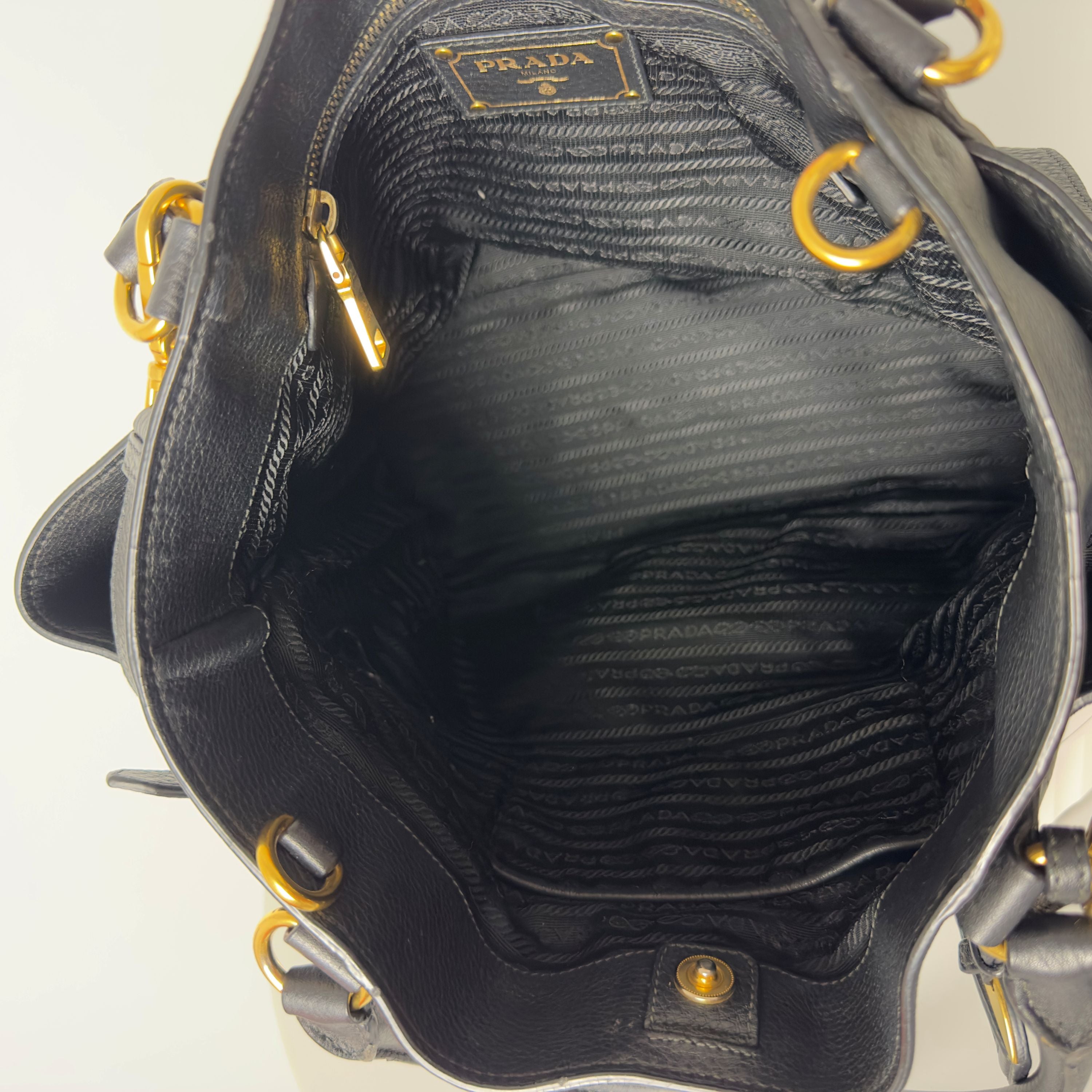 PRADA Daino black leather handbag