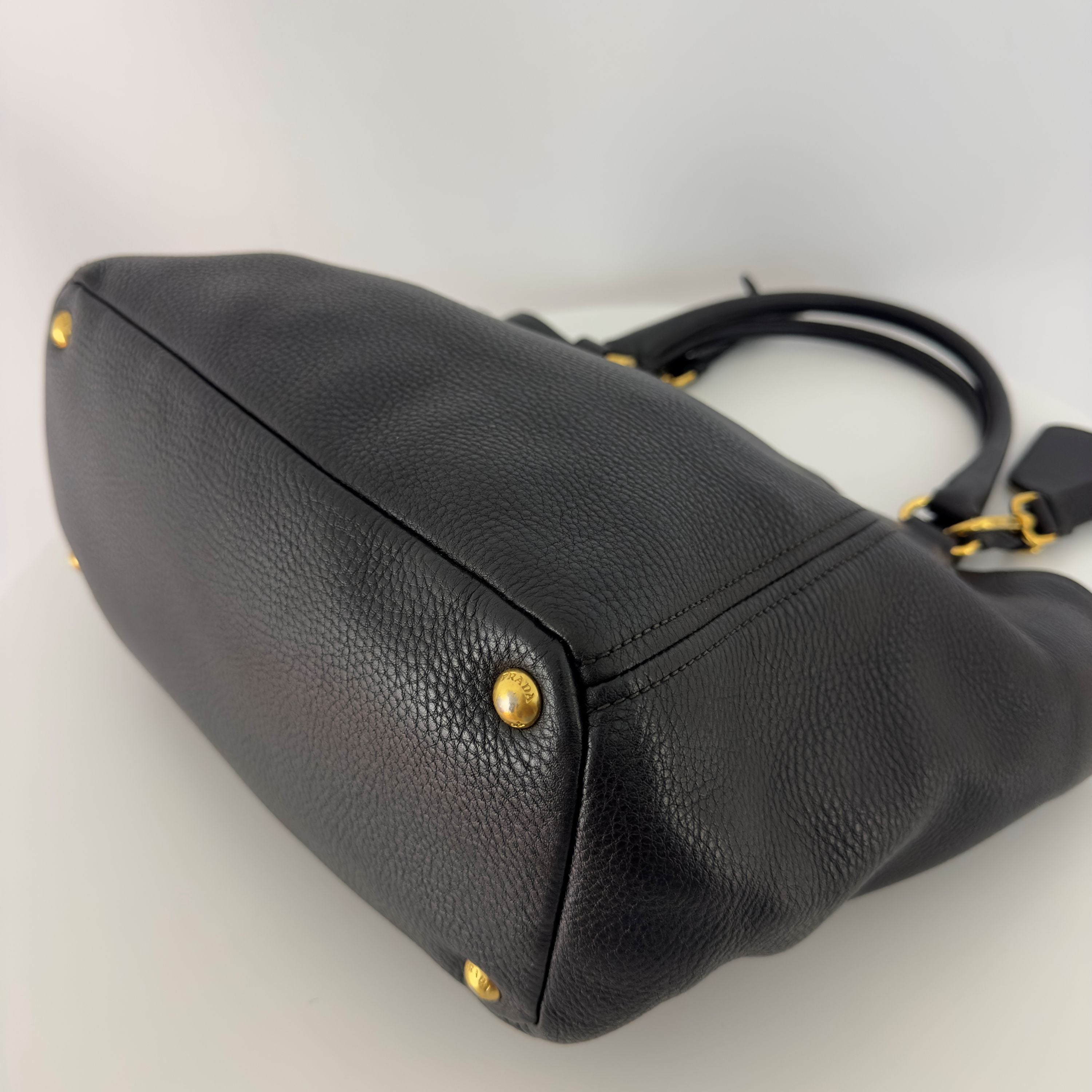 PRADA Daino black leather handbag
