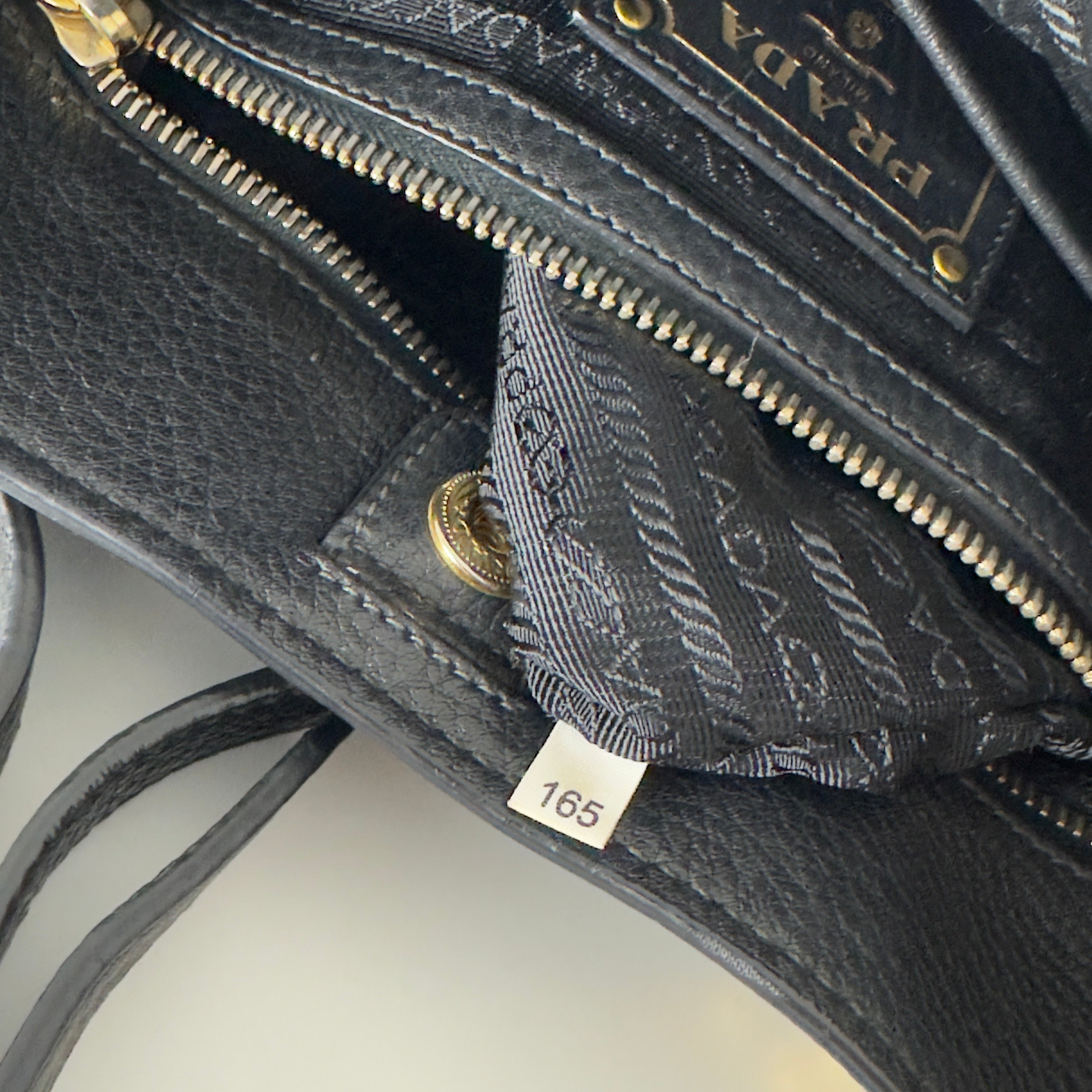 PRADA Daino black leather handbag