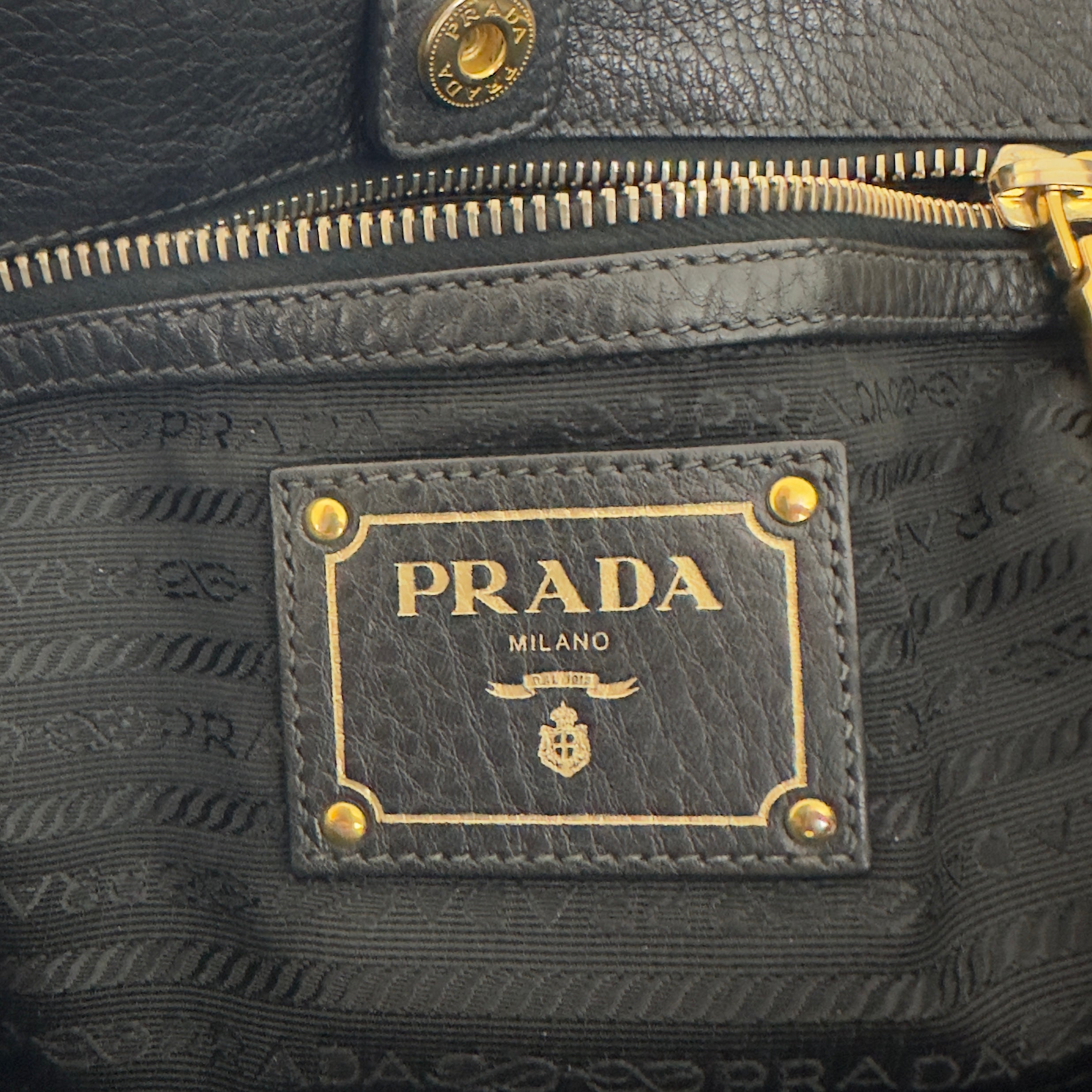 PRADA Daino black leather handbag