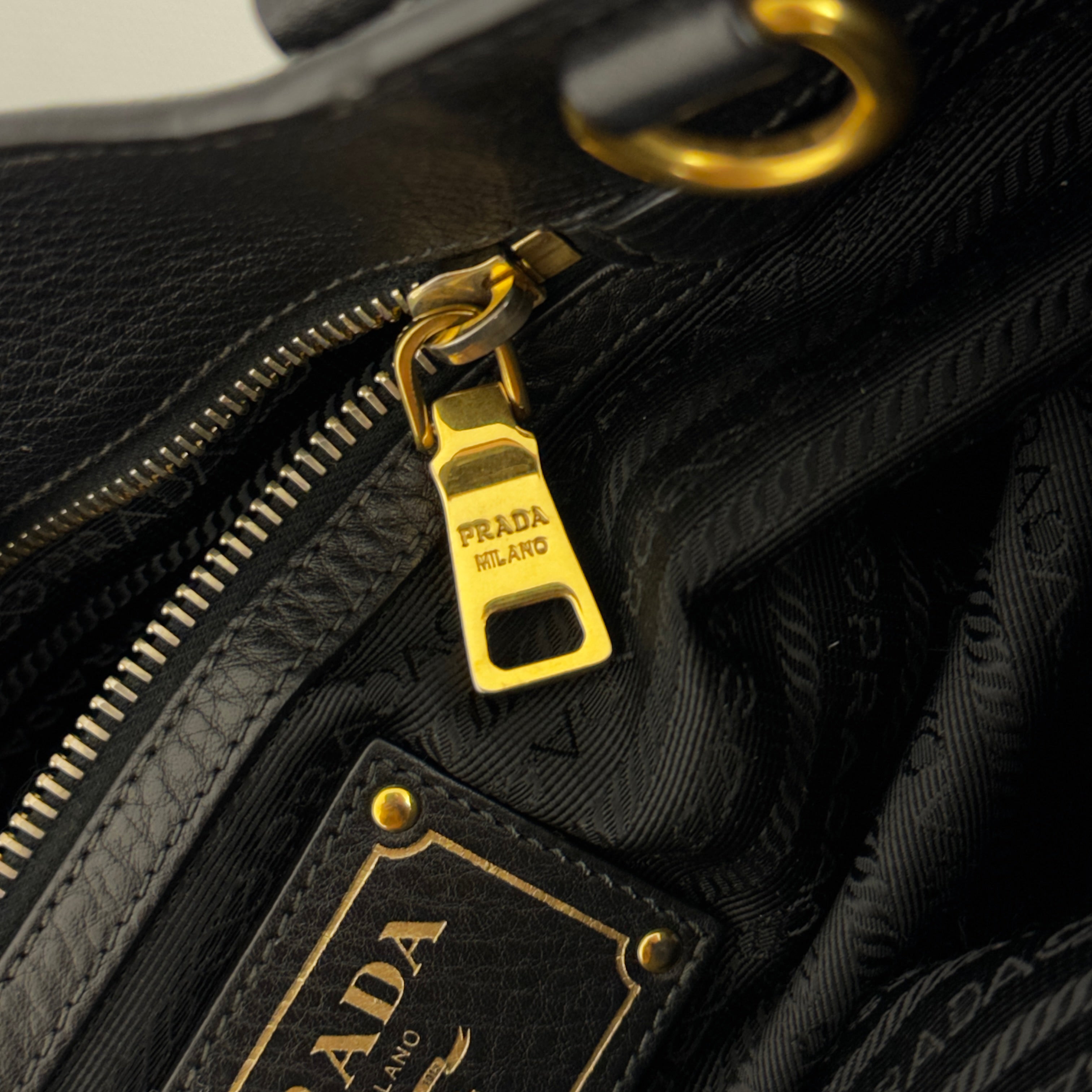 PRADA Daino black leather handbag