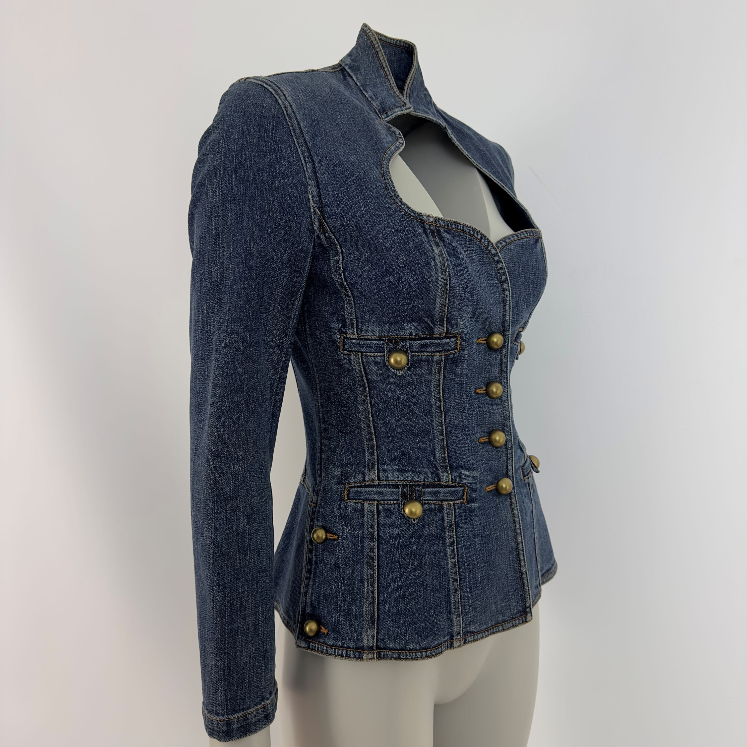 Yves Saint Laurent XS blue denim jacket