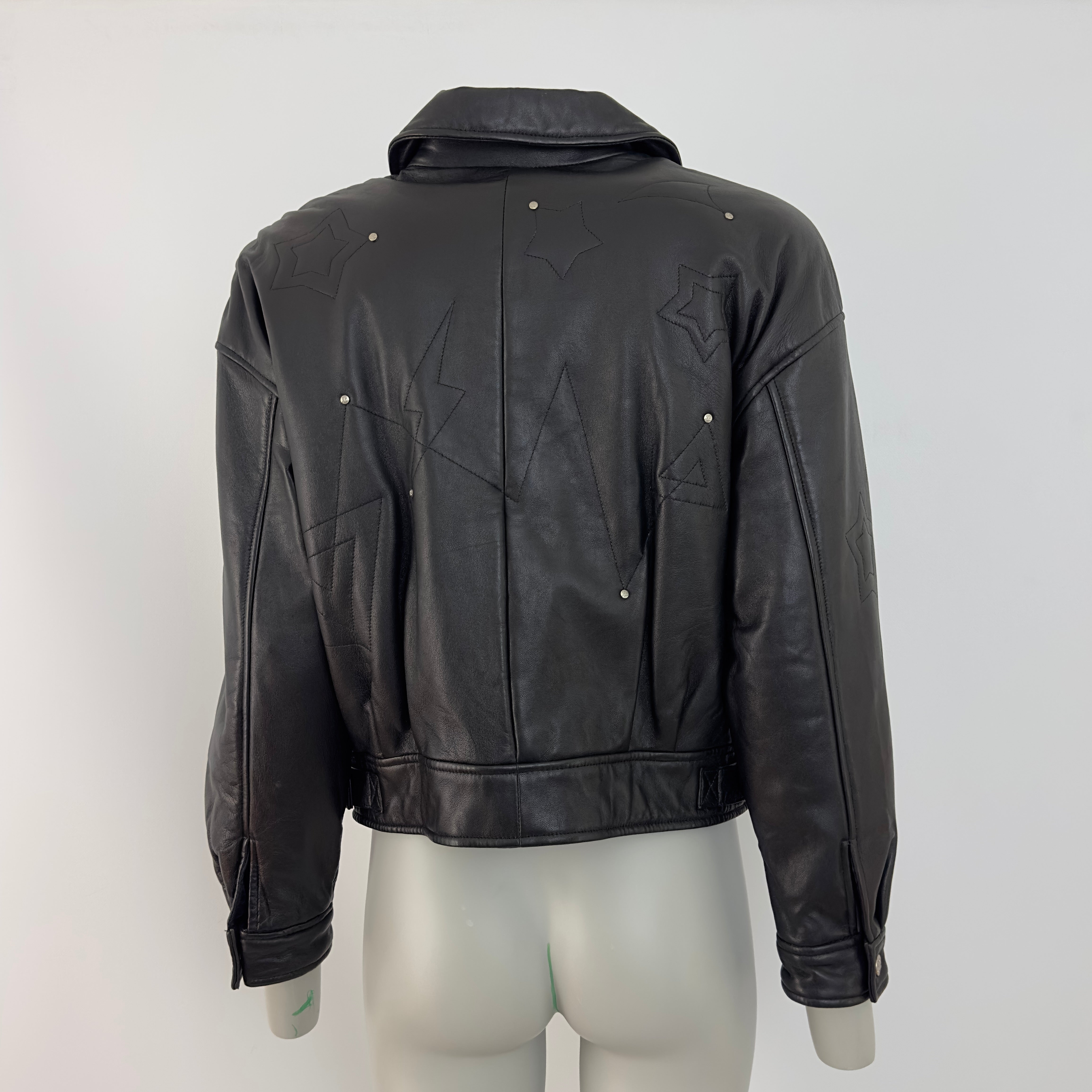 COURREGES S Black Leather Jacket