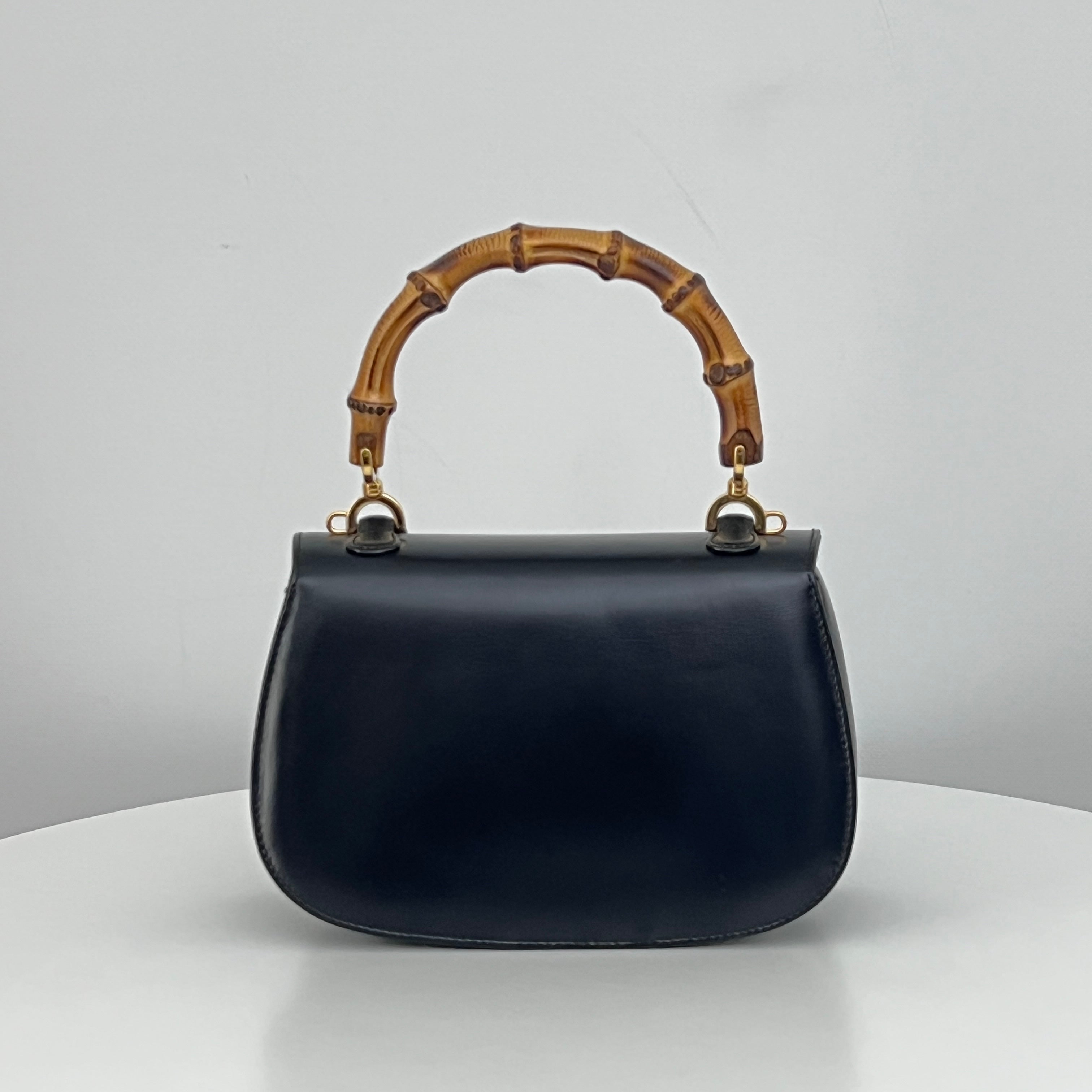 GUCCI Bamboo 1947 Small smooth black leather bag