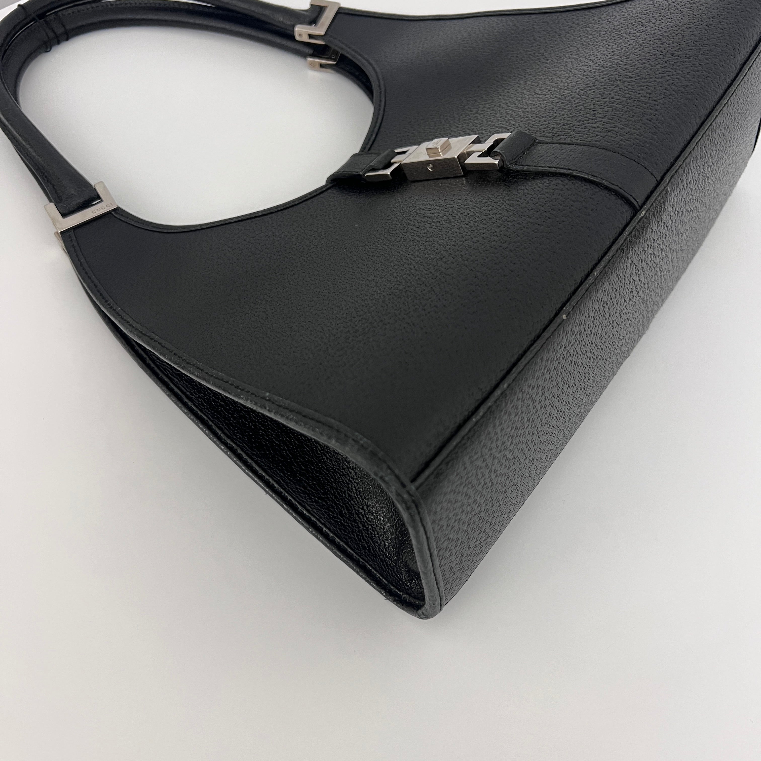 GUCCI Jackie black grained leather bag
