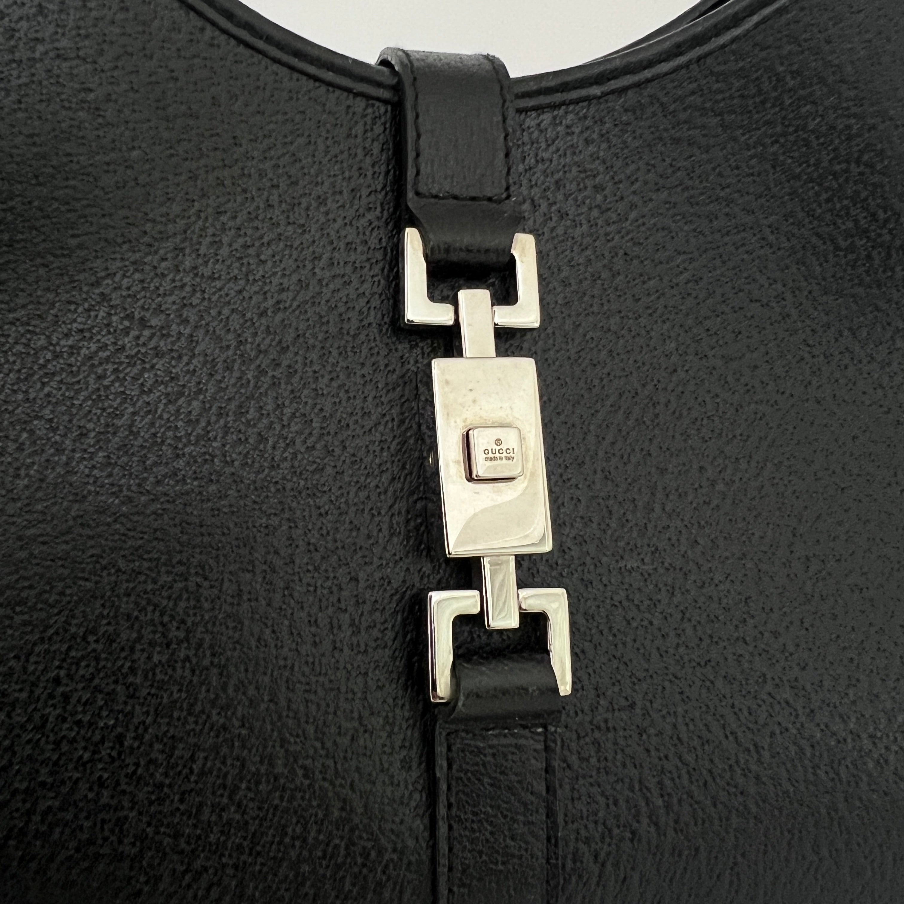 GUCCI Jackie black grained leather bag