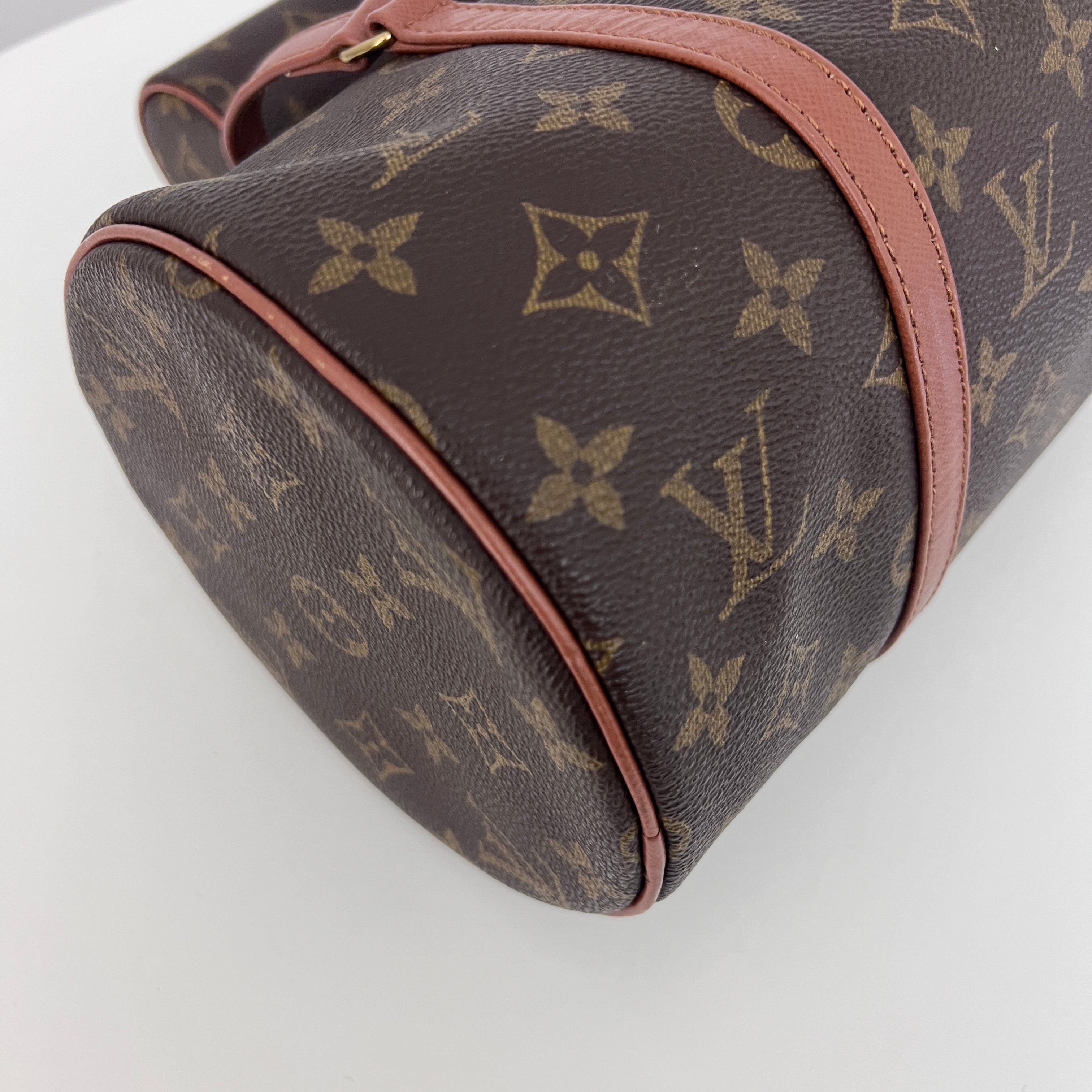 LOUIS VUITTON Papillon bag in canvas and brown leather