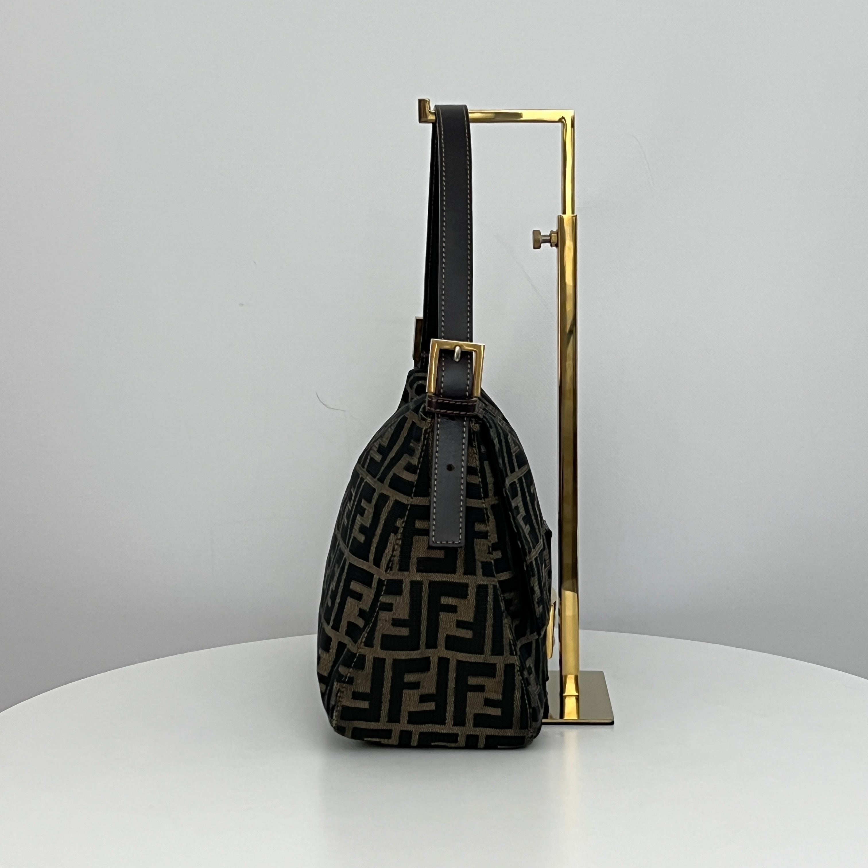 FENDI Mamma Bag in brown canvas and leather