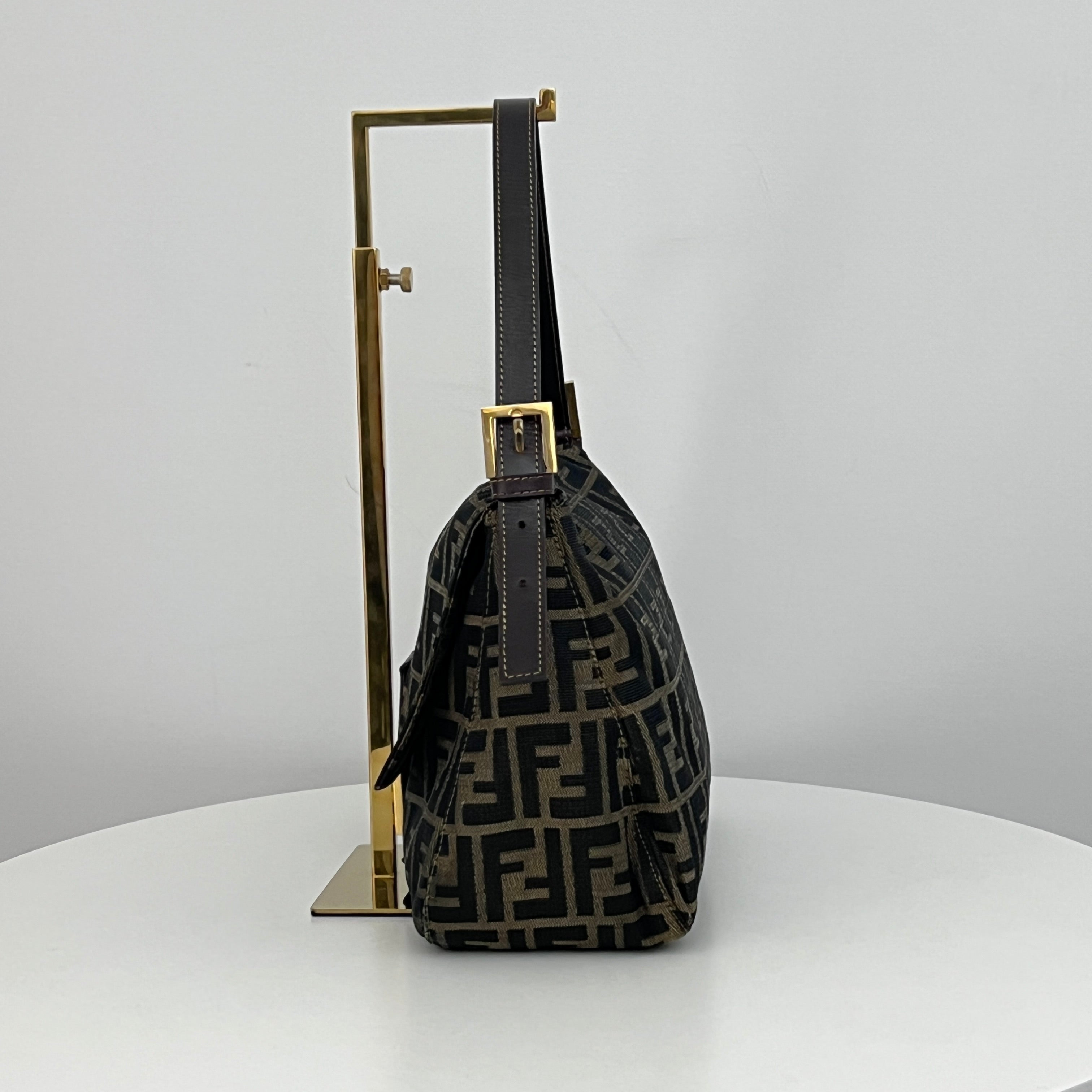 FENDI Mamma Bag in brown canvas and leather