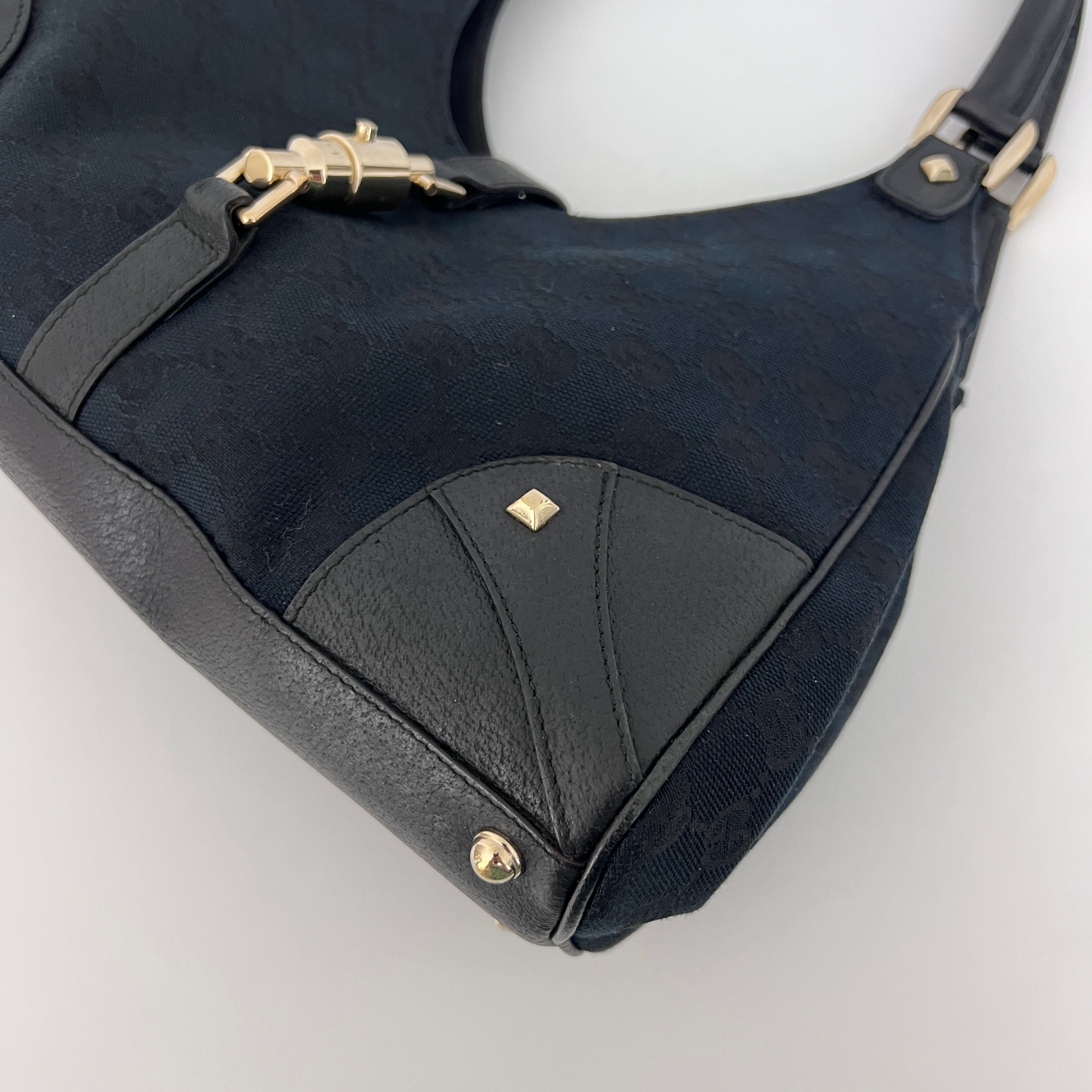 GUCCI Jackie black canvas and leather bag