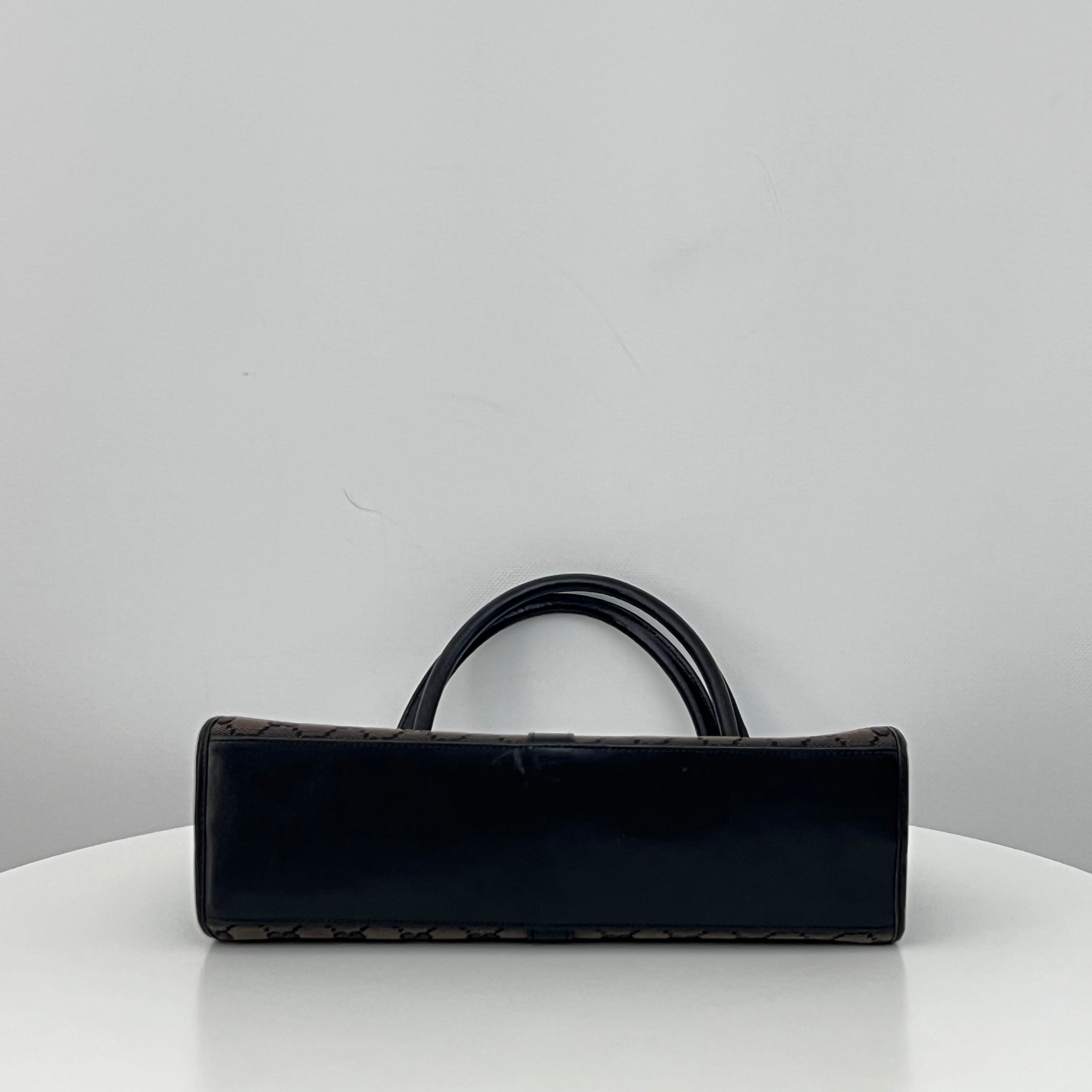 GUCCI Jackie brown canvas and leather bag