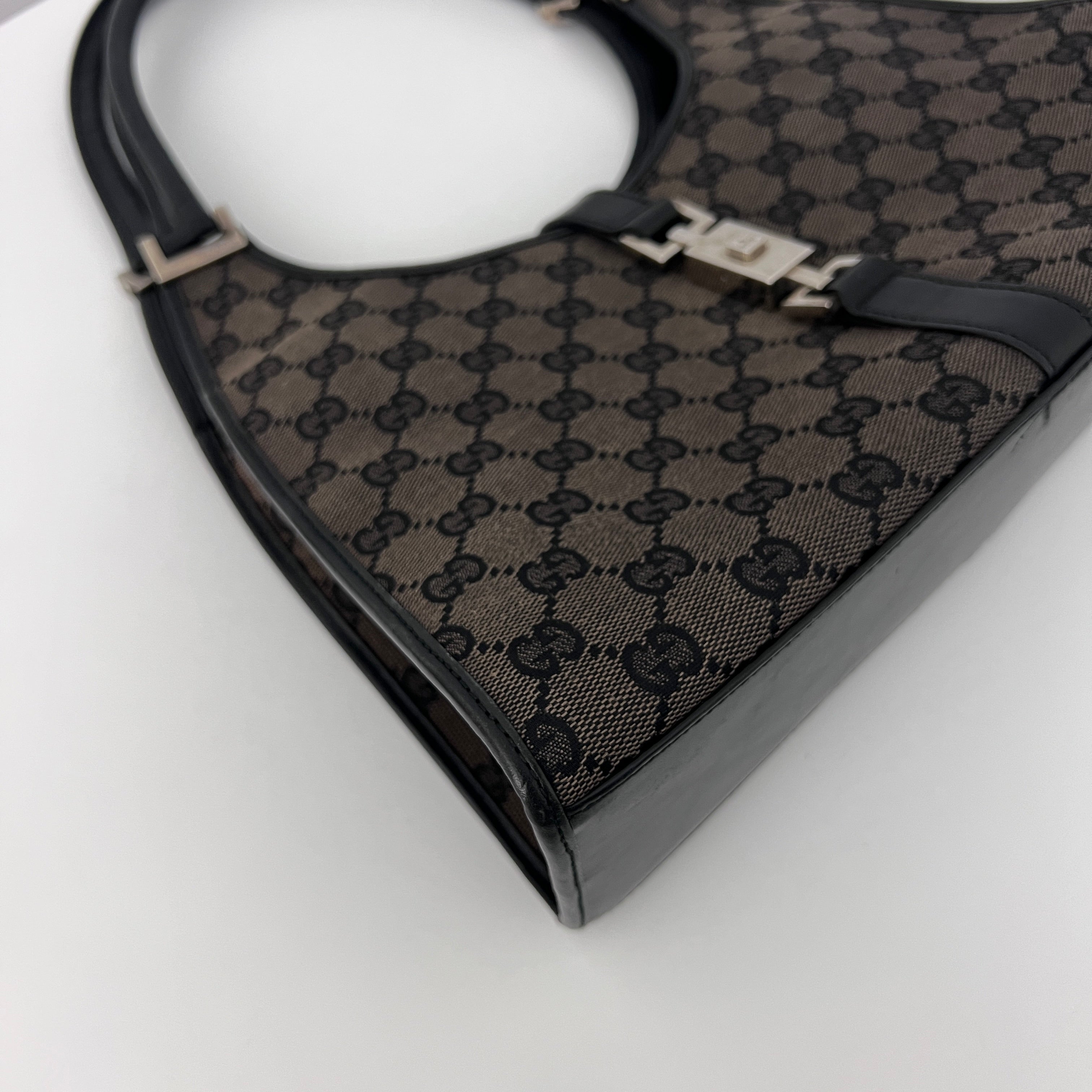 GUCCI Jackie brown canvas and leather bag