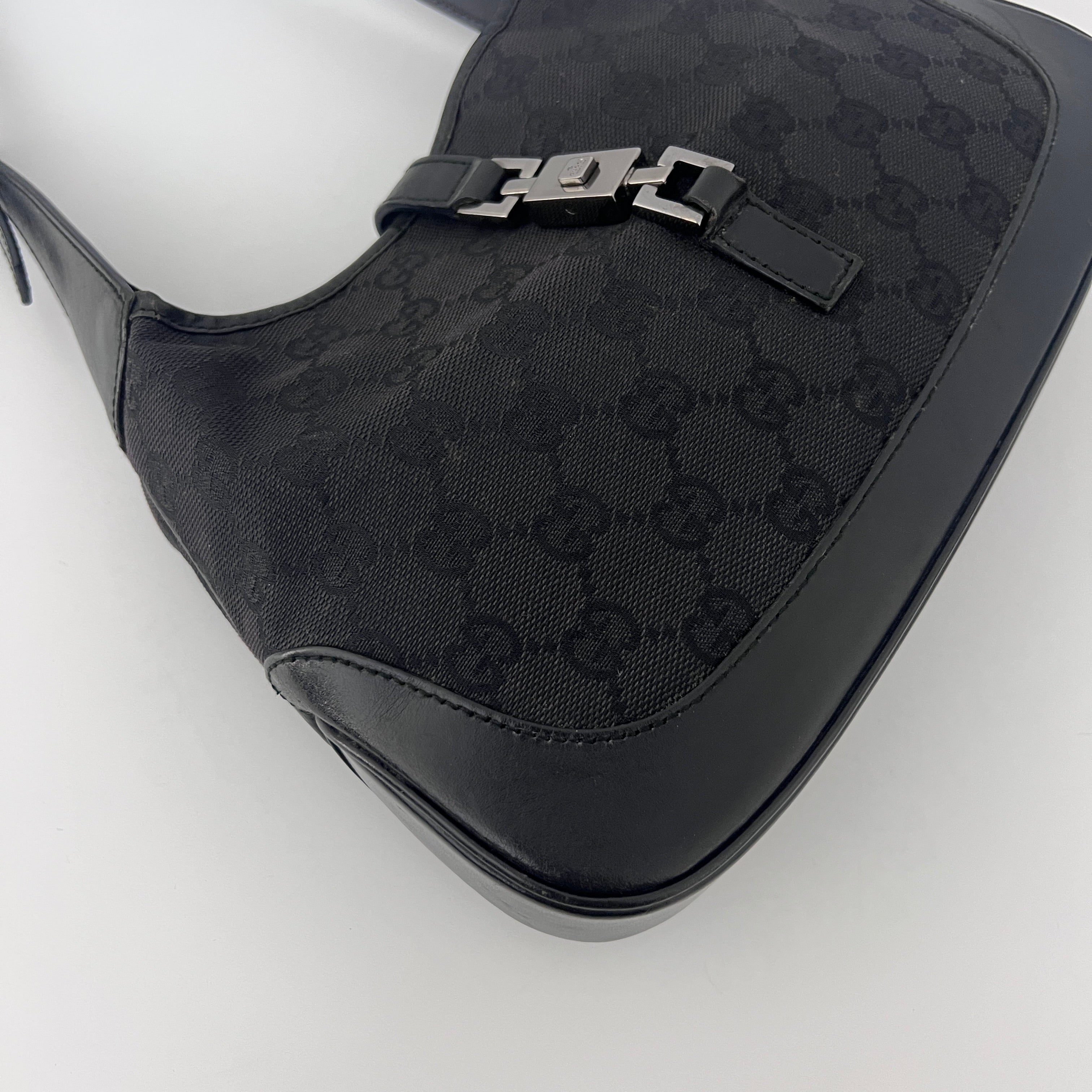 GUCCI Jackie Small Bag black canvas and leather