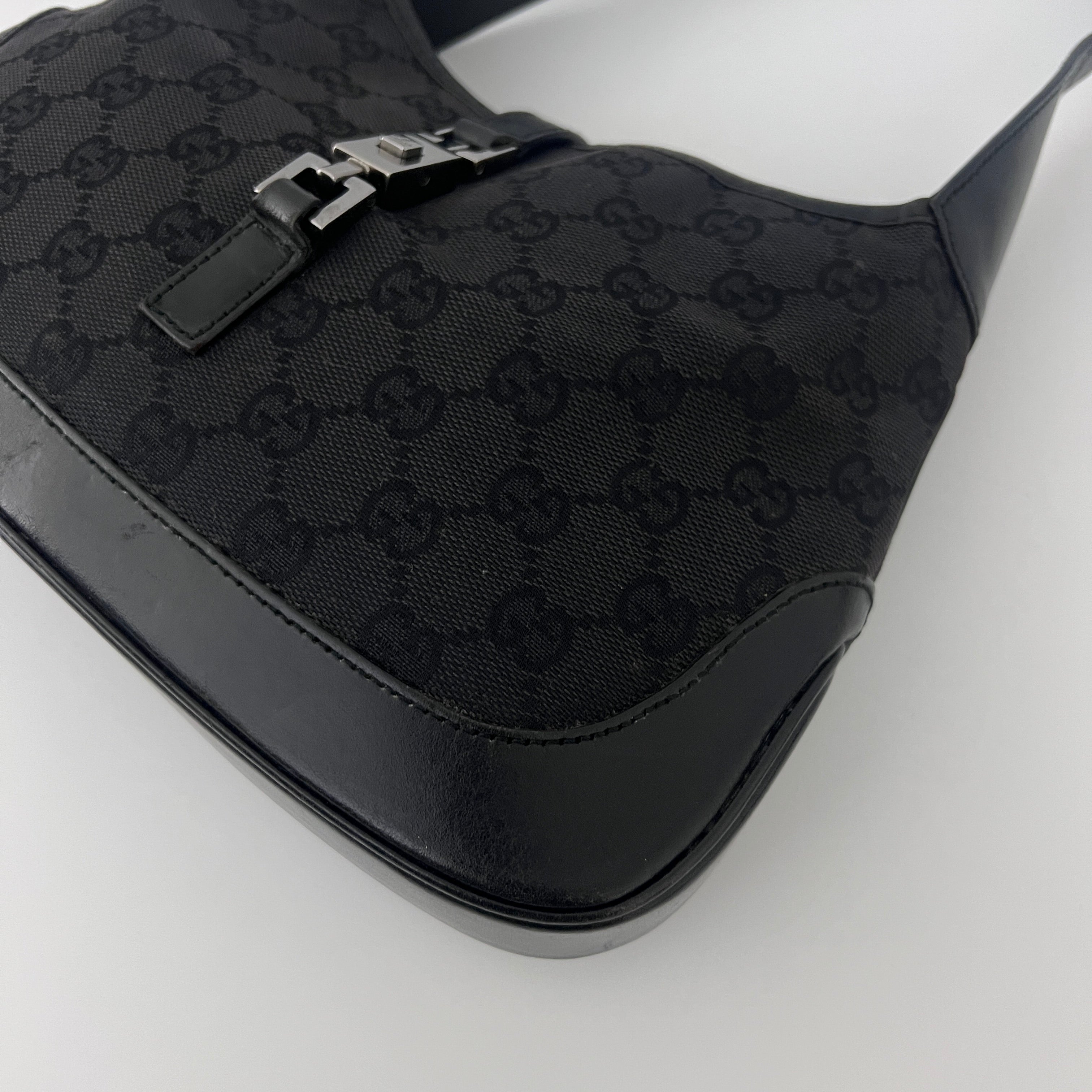 GUCCI Jackie Small Bag black canvas and leather