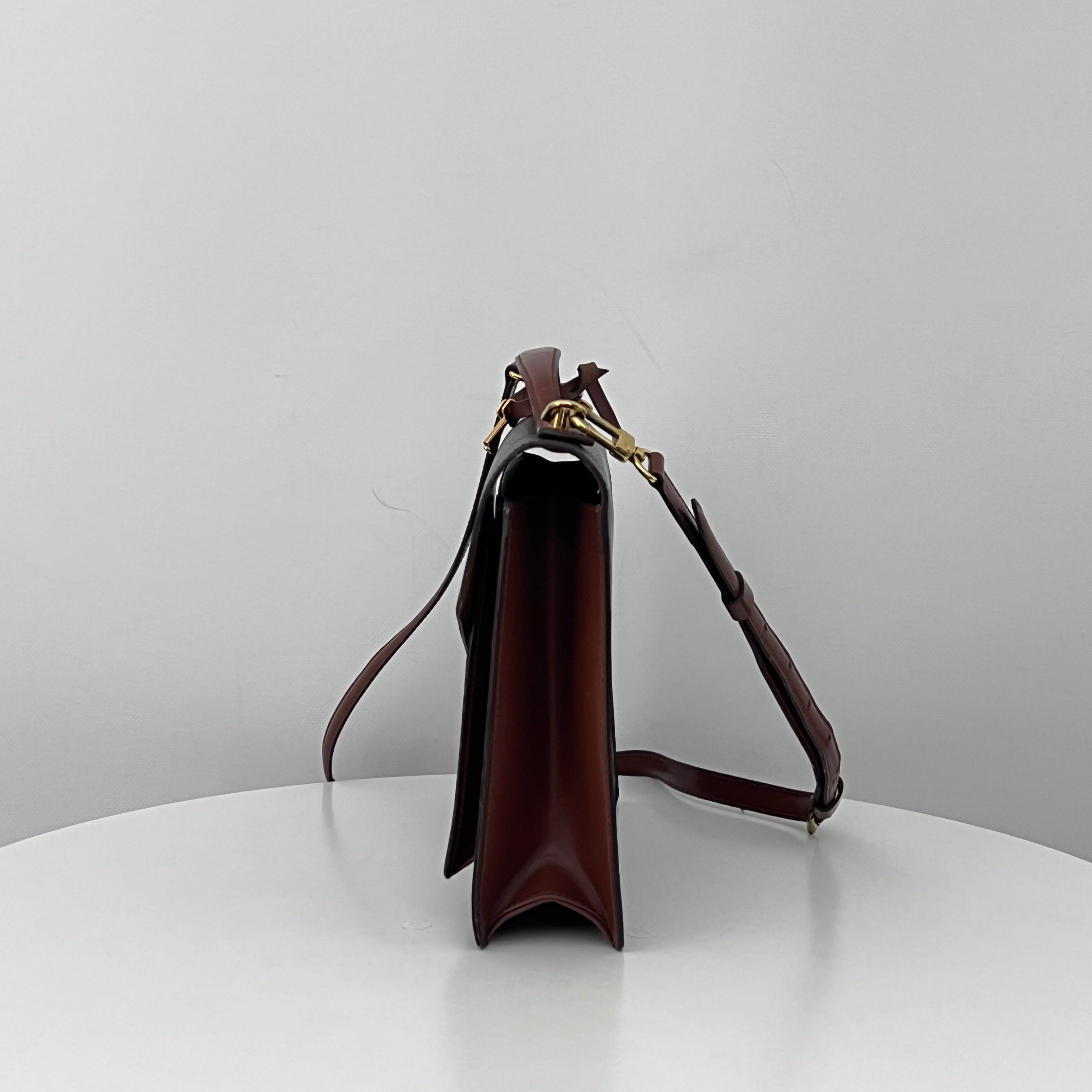 Sac à bandoulière LOUIS VUITTON Monceau toile et cuir marron