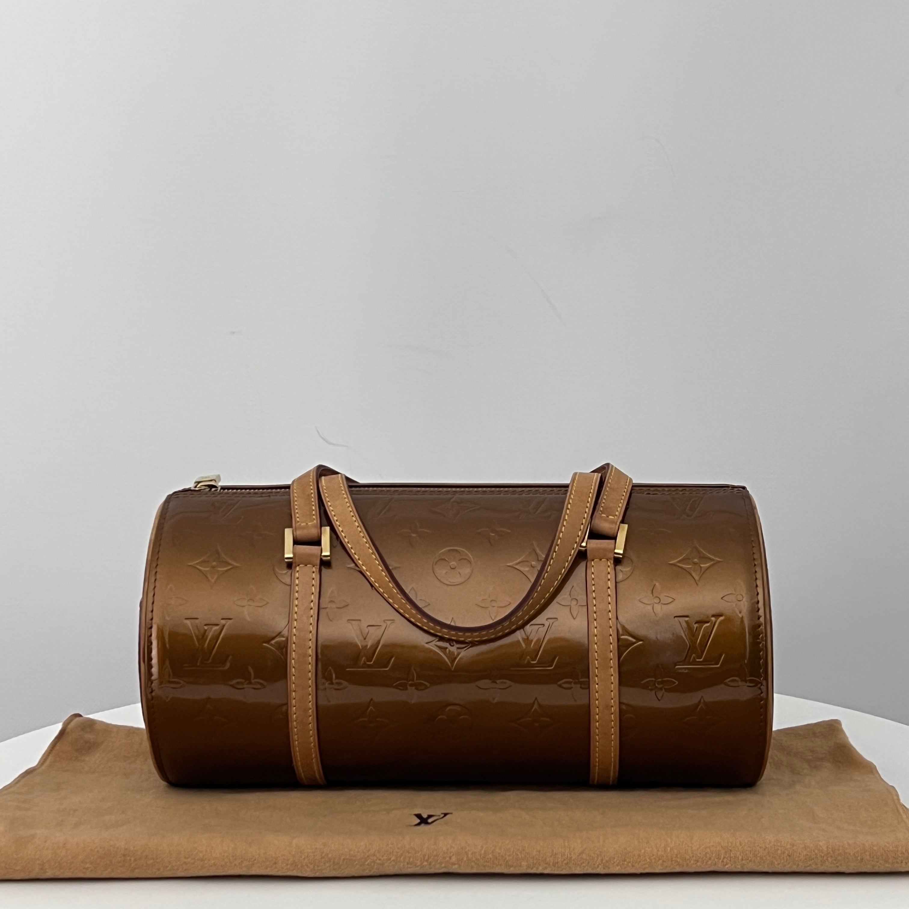 Sac LOUIS VUITTON Bedford cuir verni marron gold