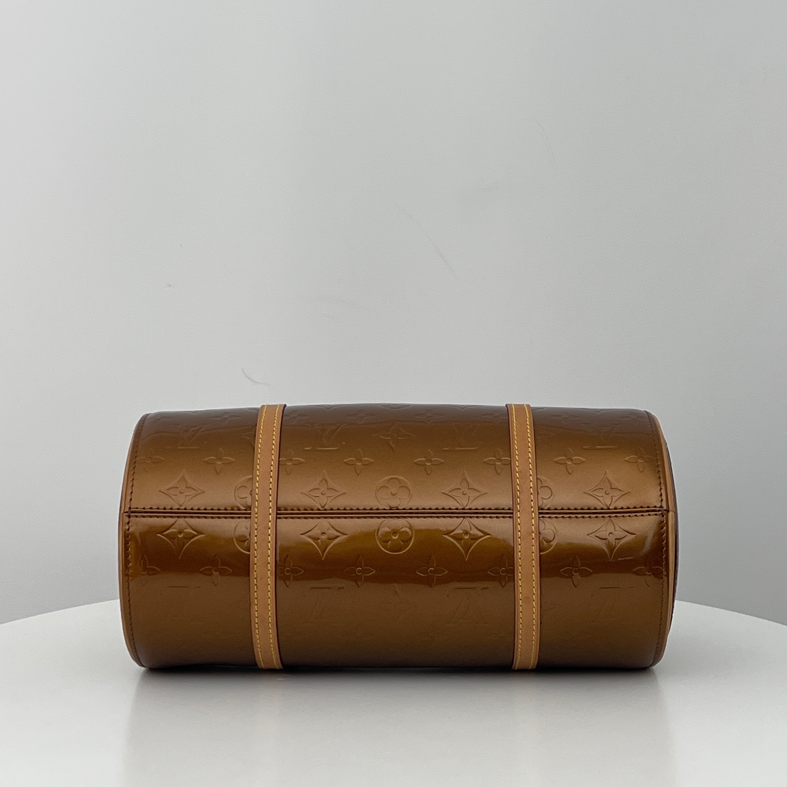 Sac LOUIS VUITTON Bedford cuir verni marron gold
