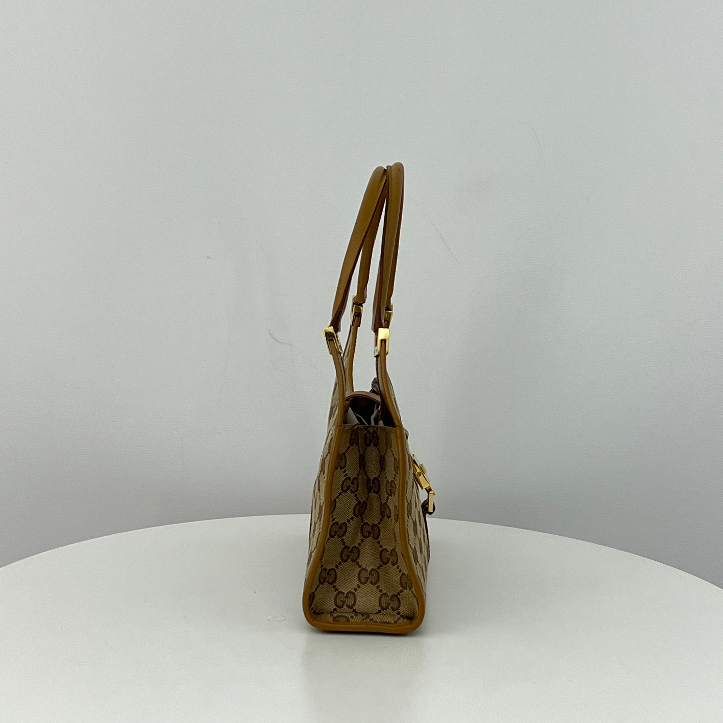 Sac GUCCI Jackie Small toile et cuir marron