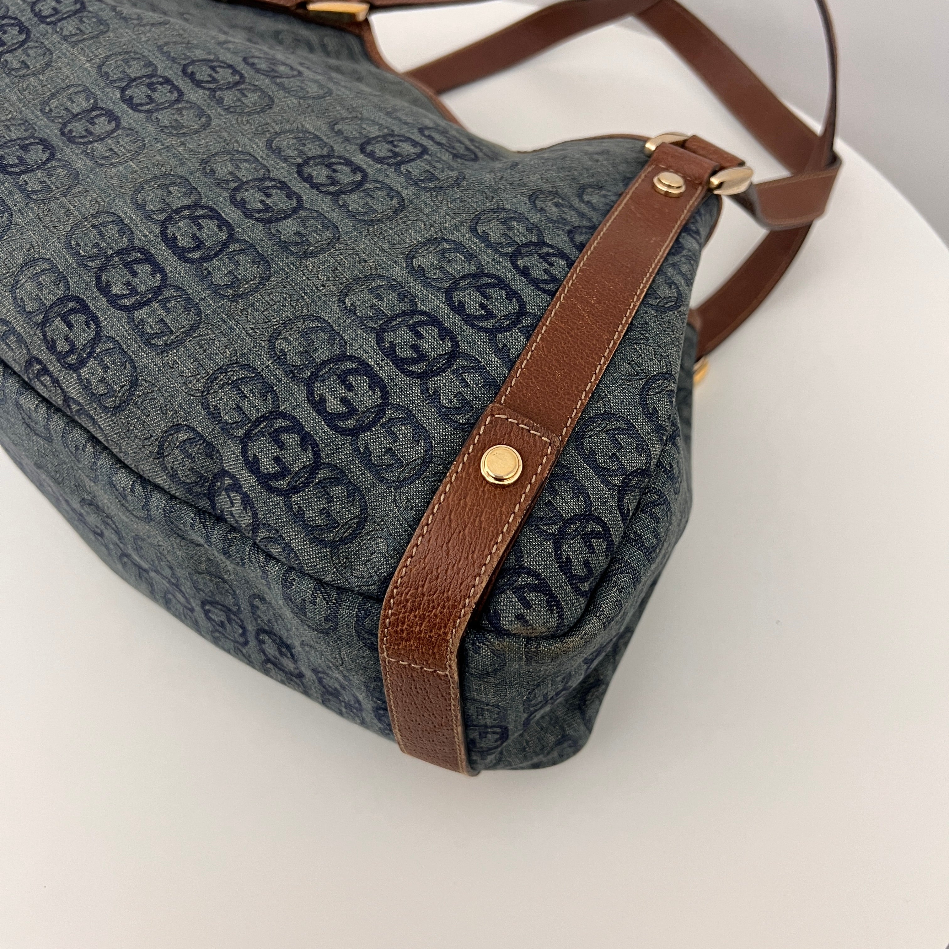 Sac GUCCI Abbey Hobo denim bleu