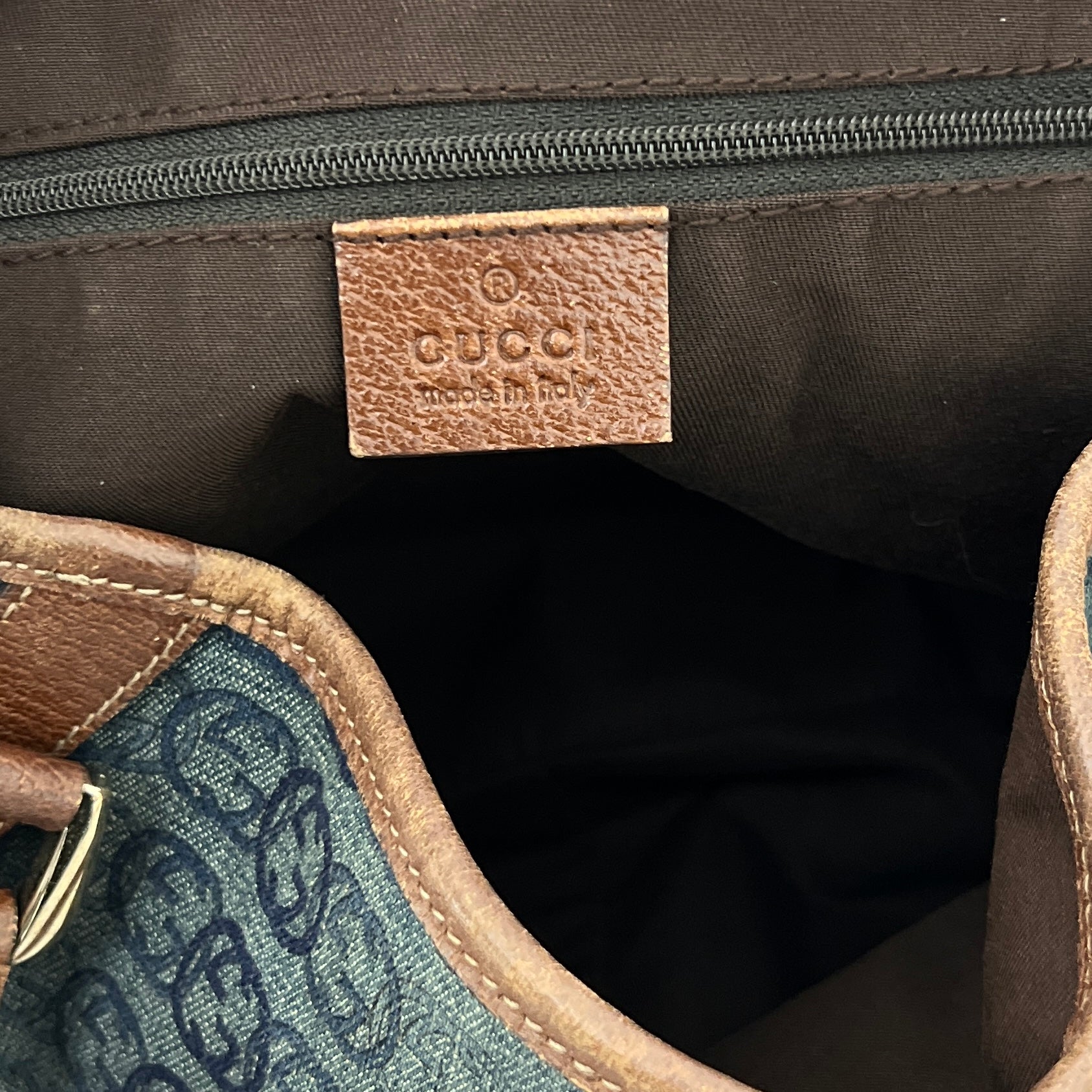 Sac GUCCI Abbey Hobo denim bleu