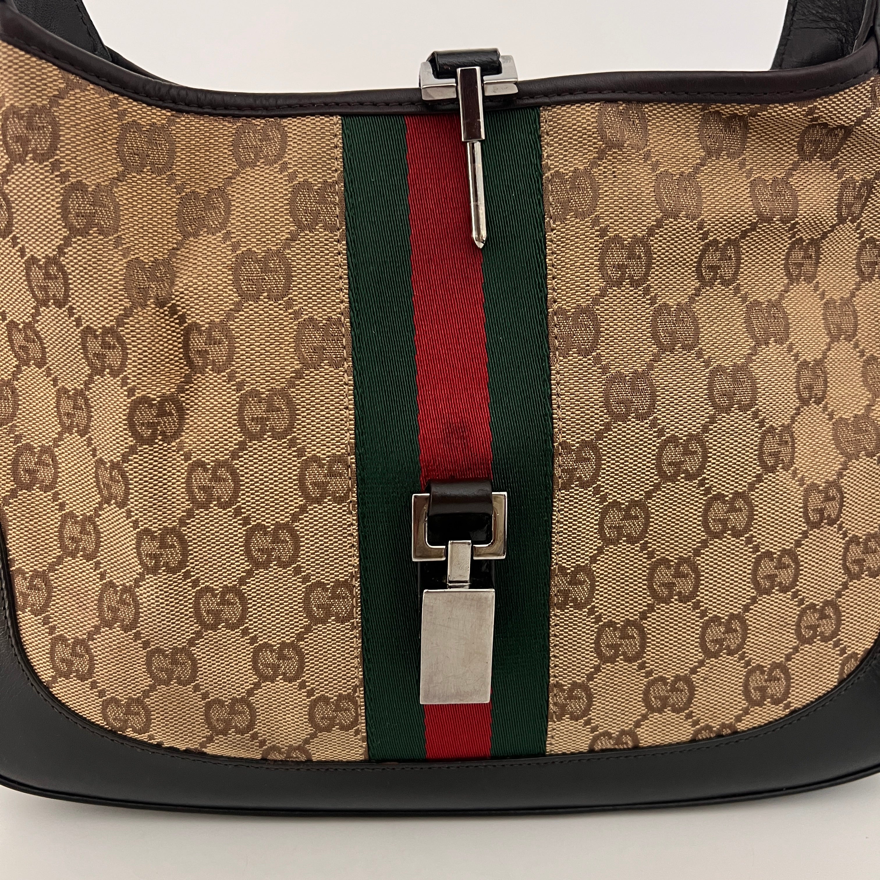Sac GUCCI Jackie Iconique toile et cuir marron