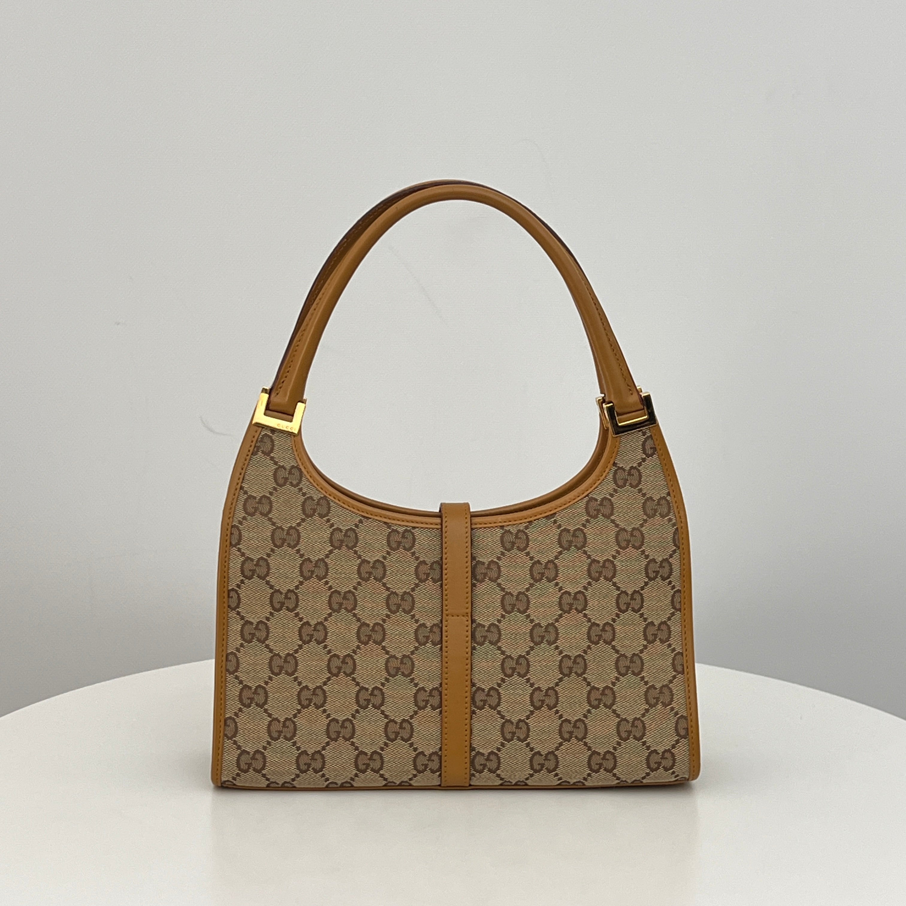 Sac GUCCI Jackie Small toile et cuir marron