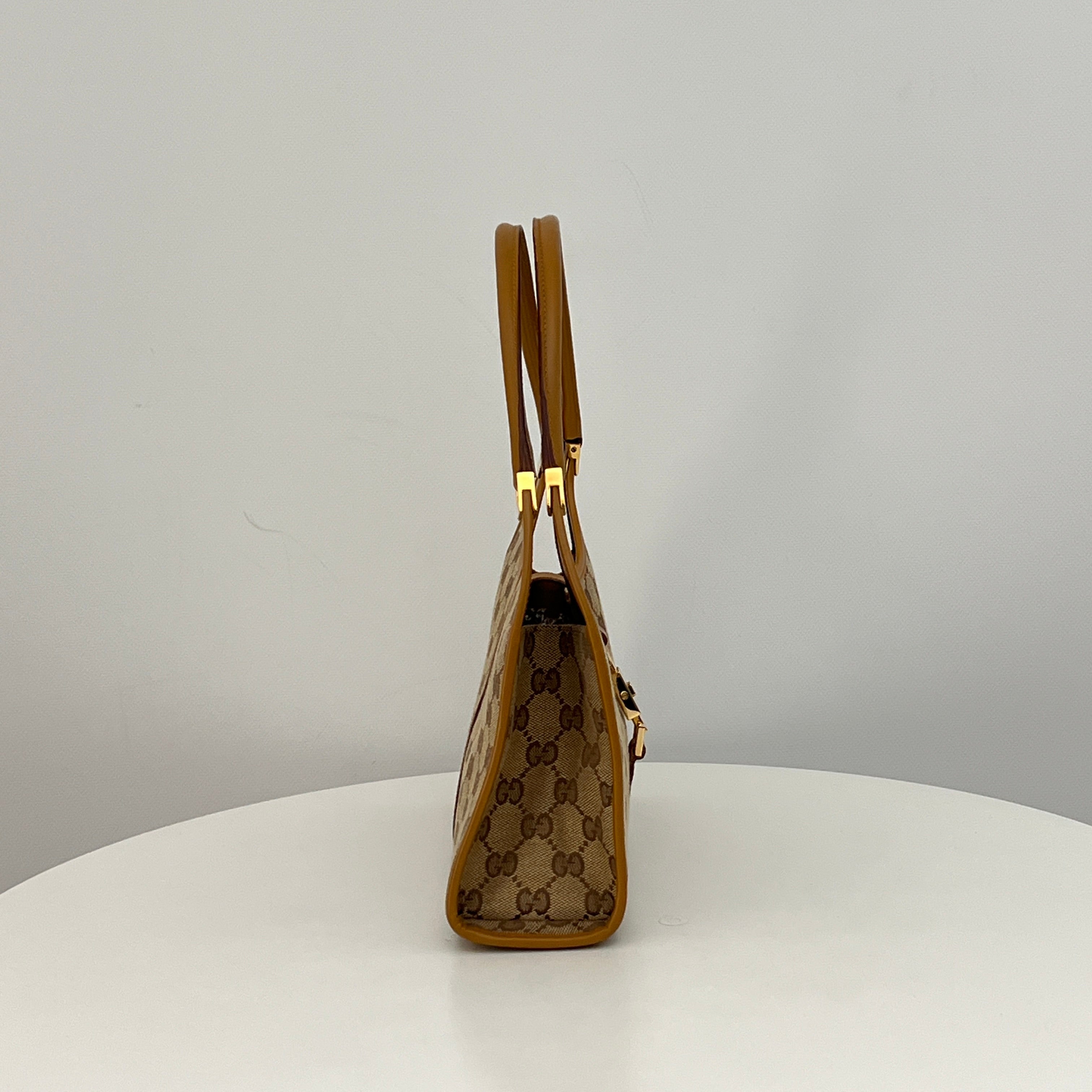 Sac GUCCI Jackie Small toile et cuir marron