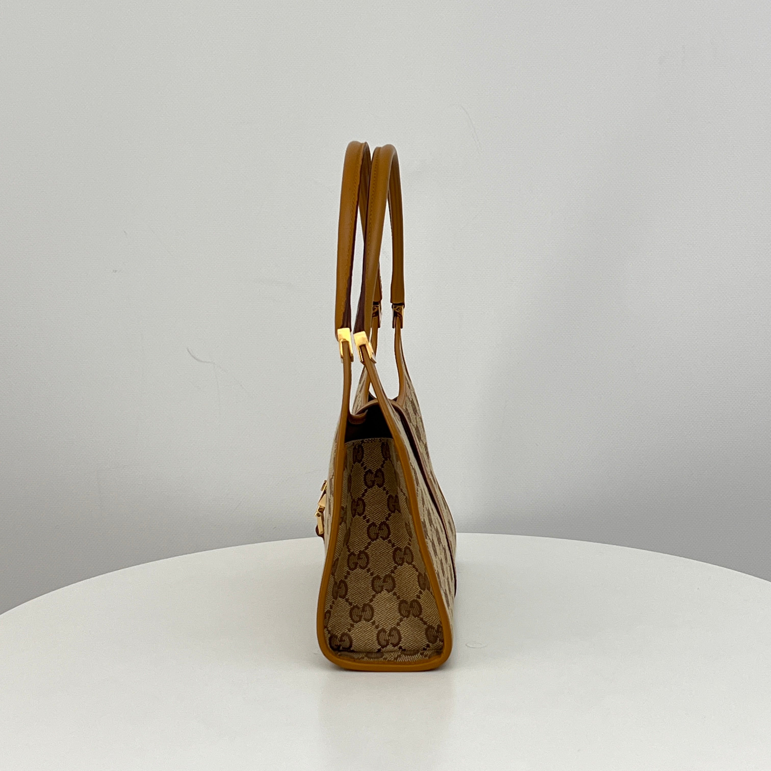 Sac GUCCI Jackie Small toile et cuir marron
